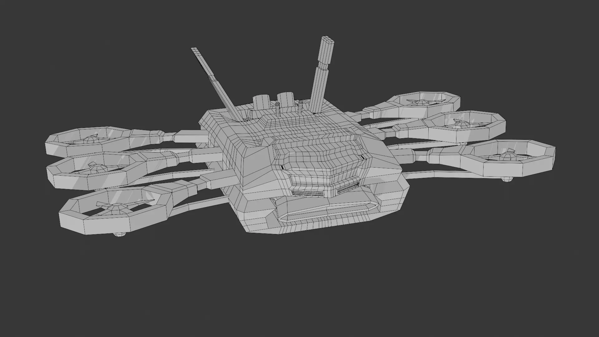 Low Poly 3d Stylized Drone Low-poly 3D model_17