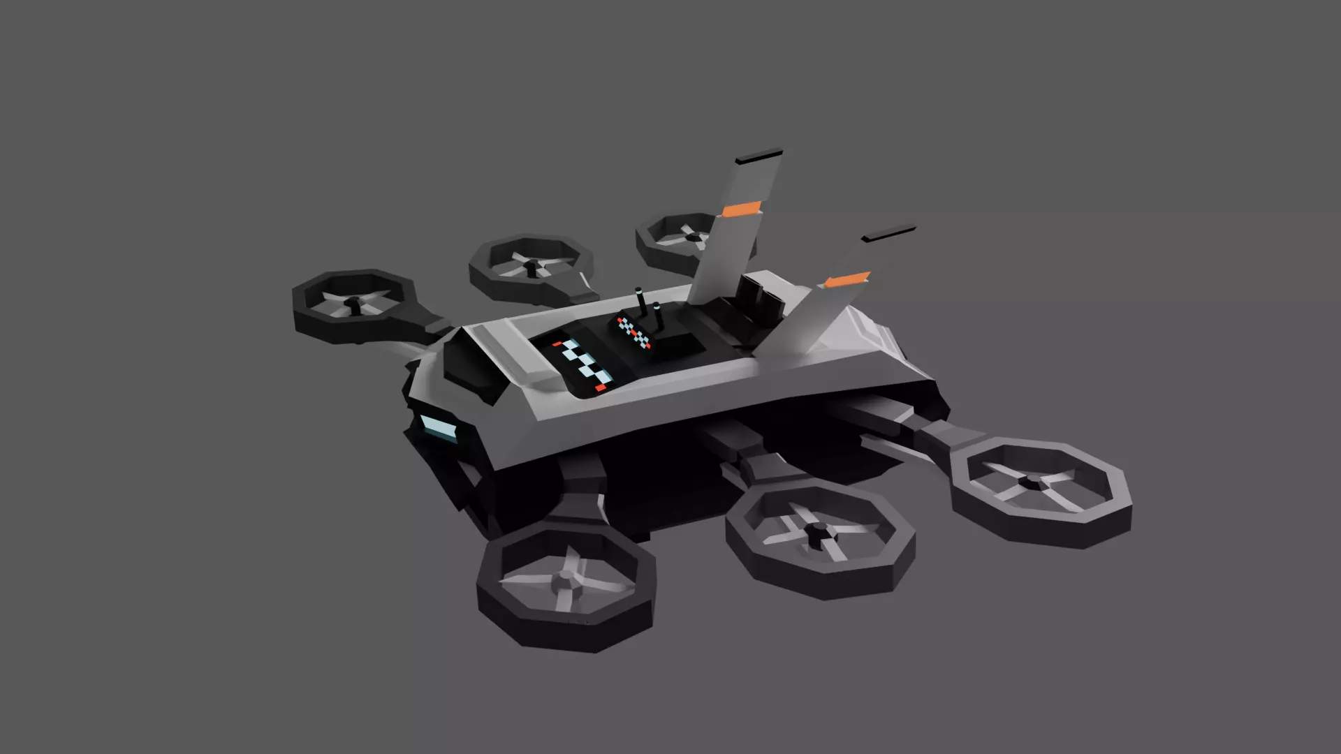 Low Poly 3d Stylized Drone Low-poly 3D model_8