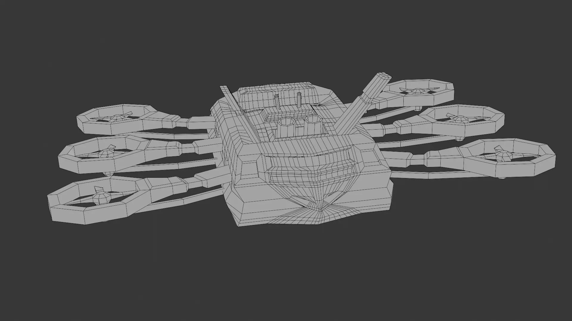 Low Poly 3d Stylized Drone Low-poly 3D model_18