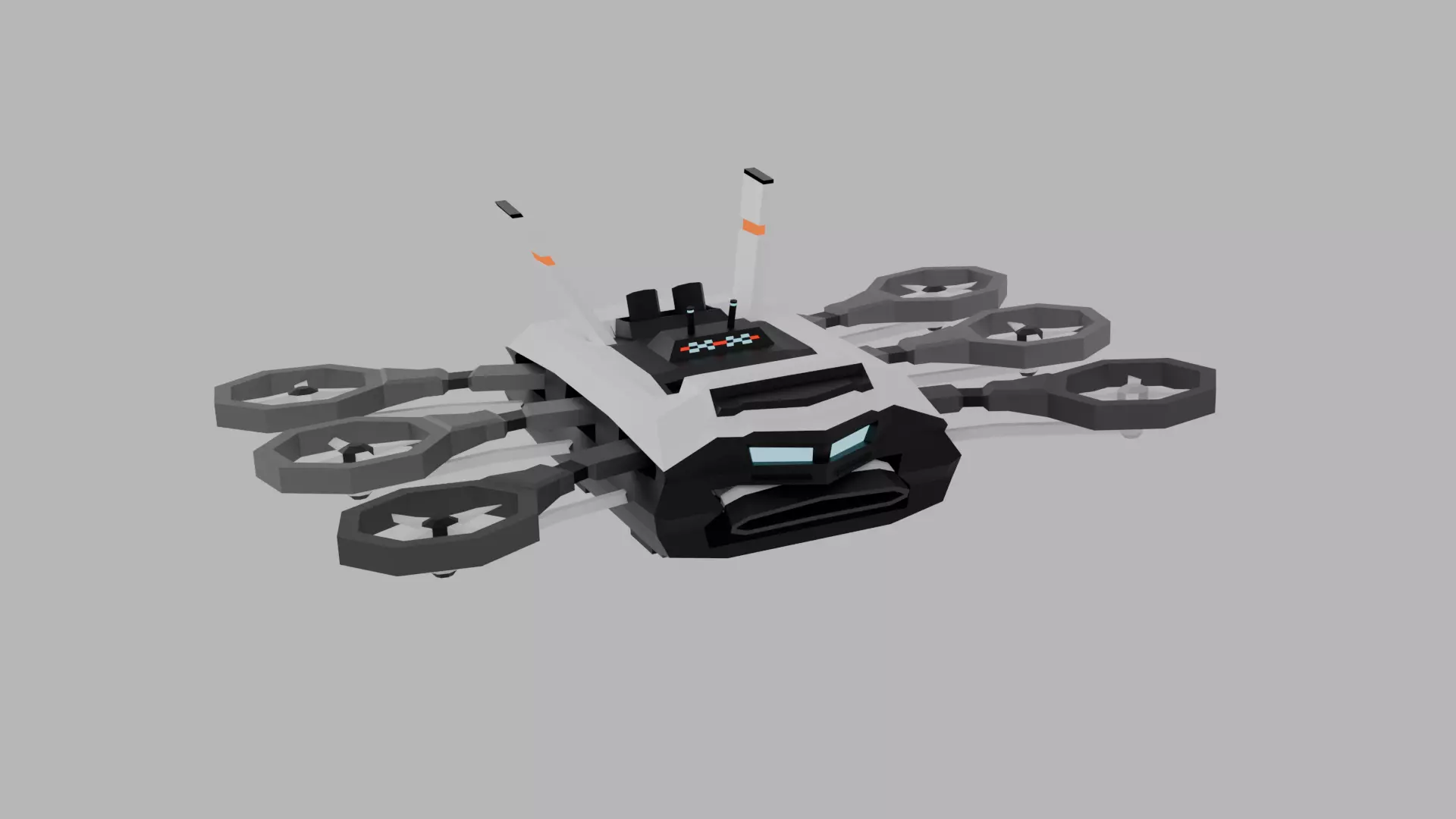Low Poly 3d Stylized Drone Low-poly 3D model_0
