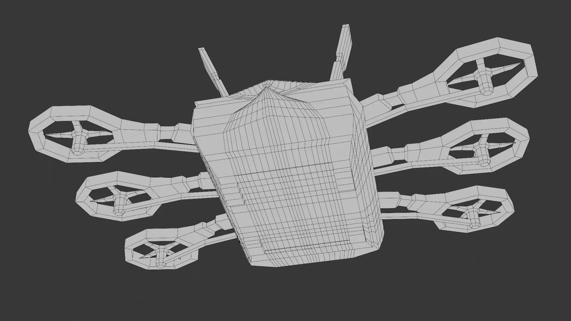 Low Poly 3d Stylized Drone Low-poly 3D model_21