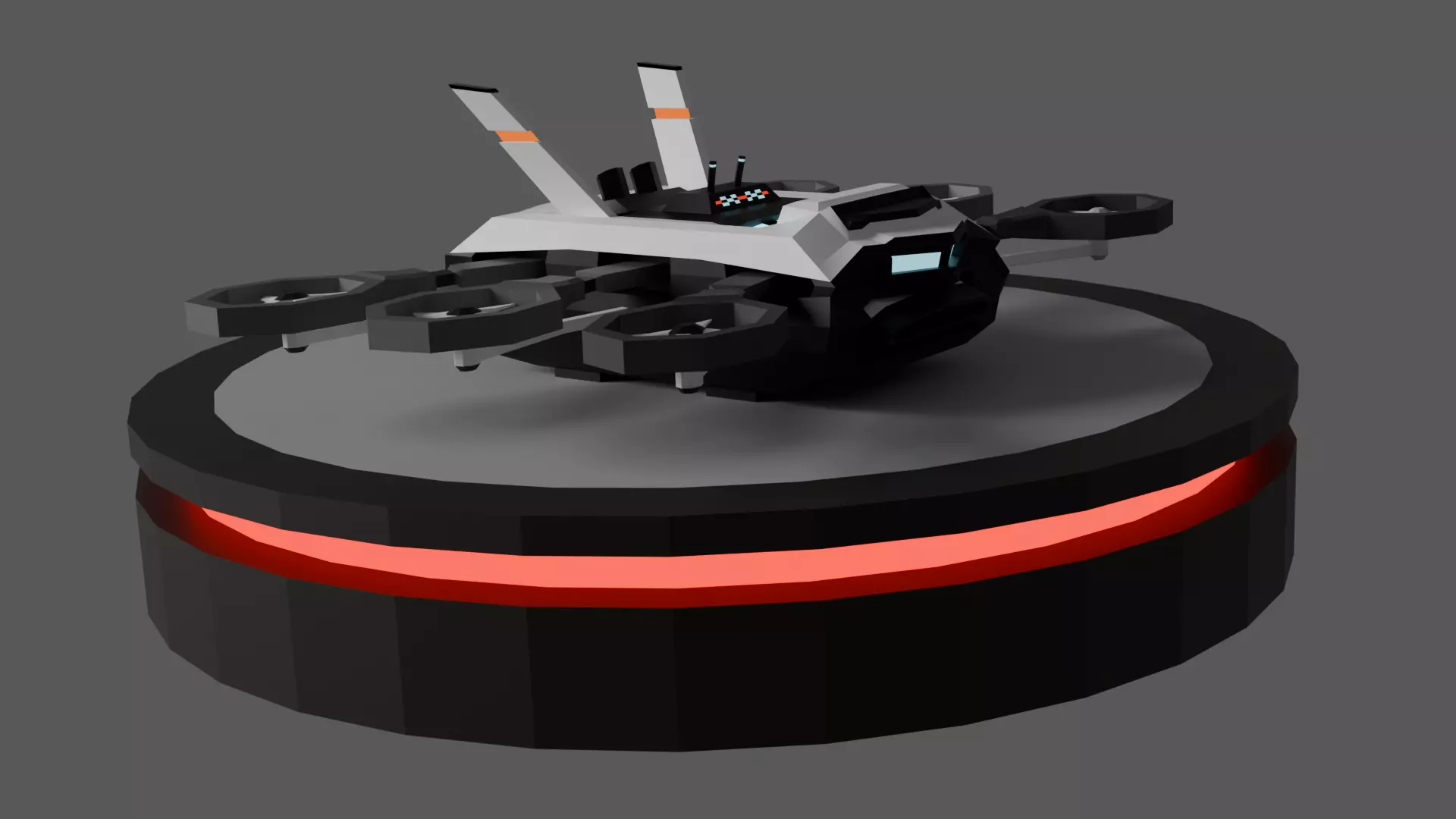 Low Poly 3d Stylized Drone Low-poly 3D model_5