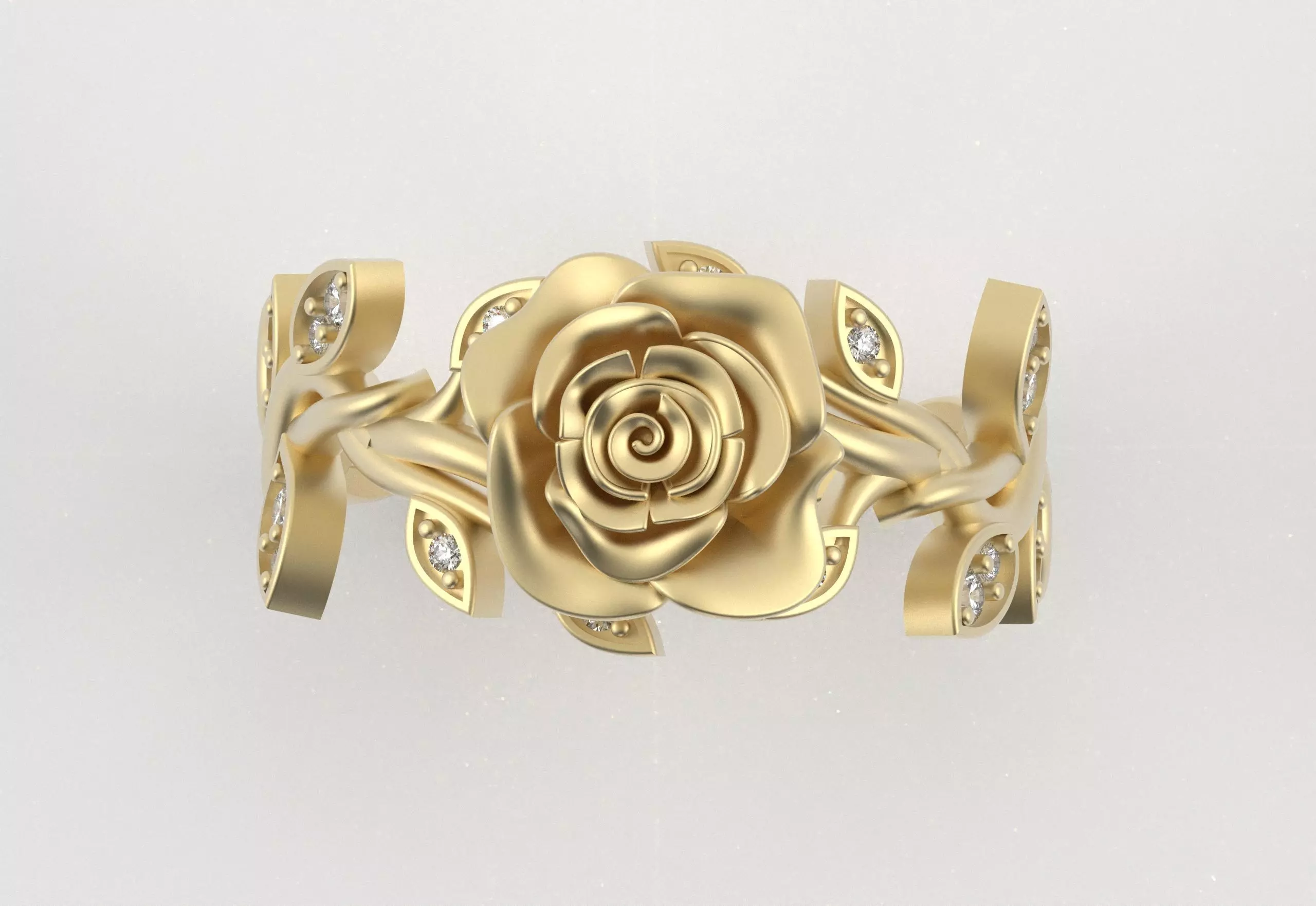 Rose Crown Ring Elegance in Full Flower 3D print model_23