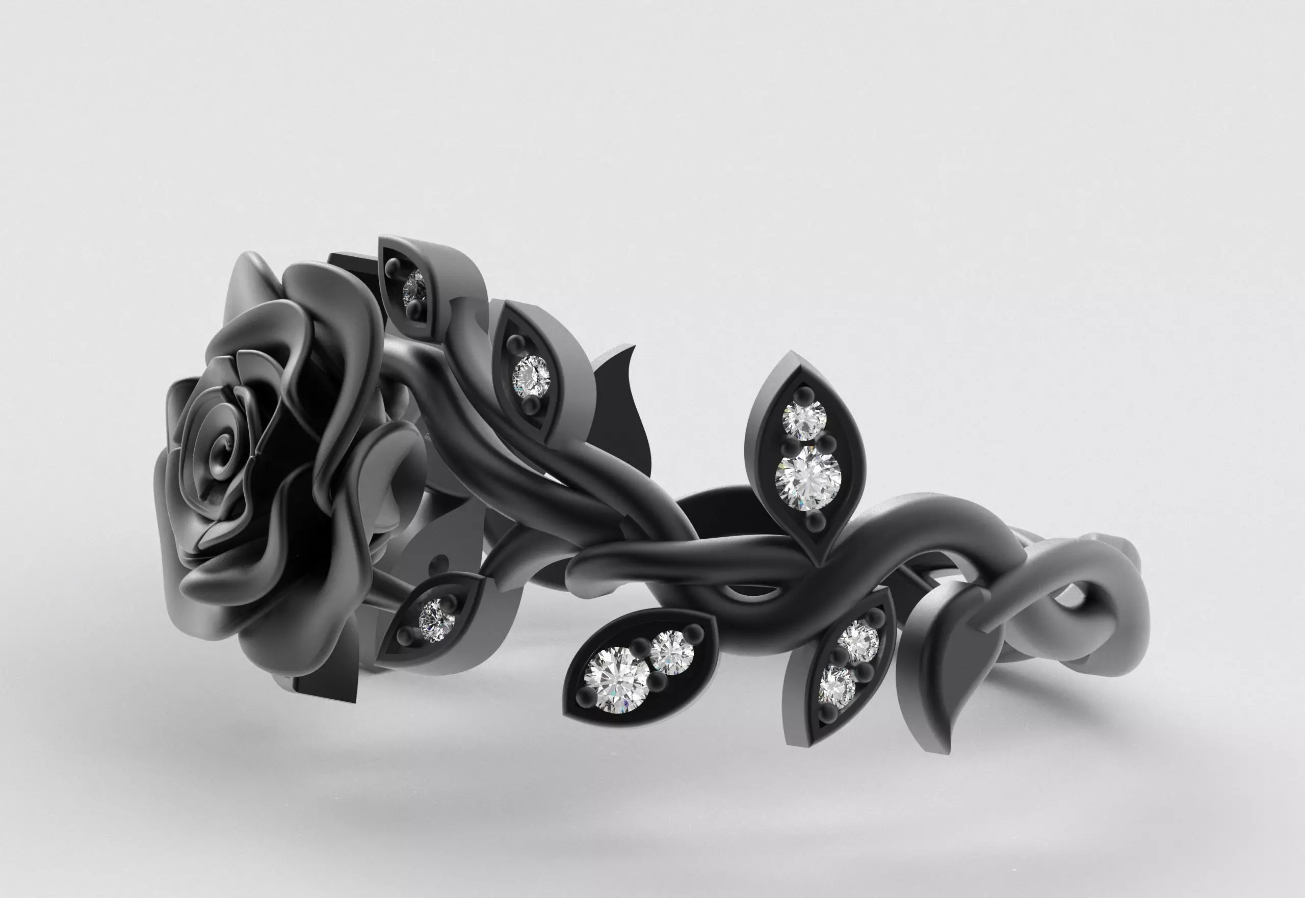 Rose Crown Ring Elegance in Full Flower 3D print model_38