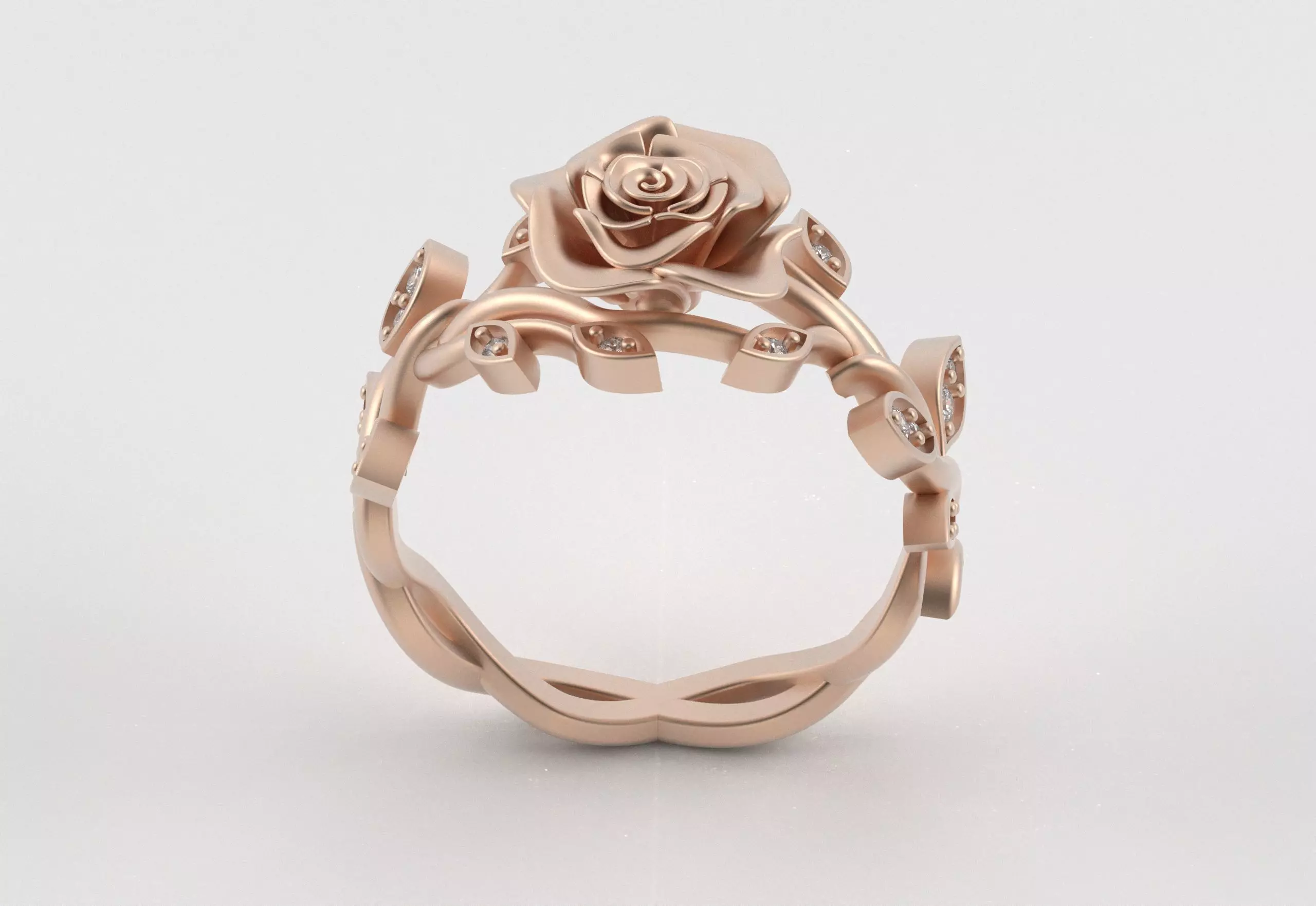 Rose Crown Ring Elegance in Full Flower 3D print model_10