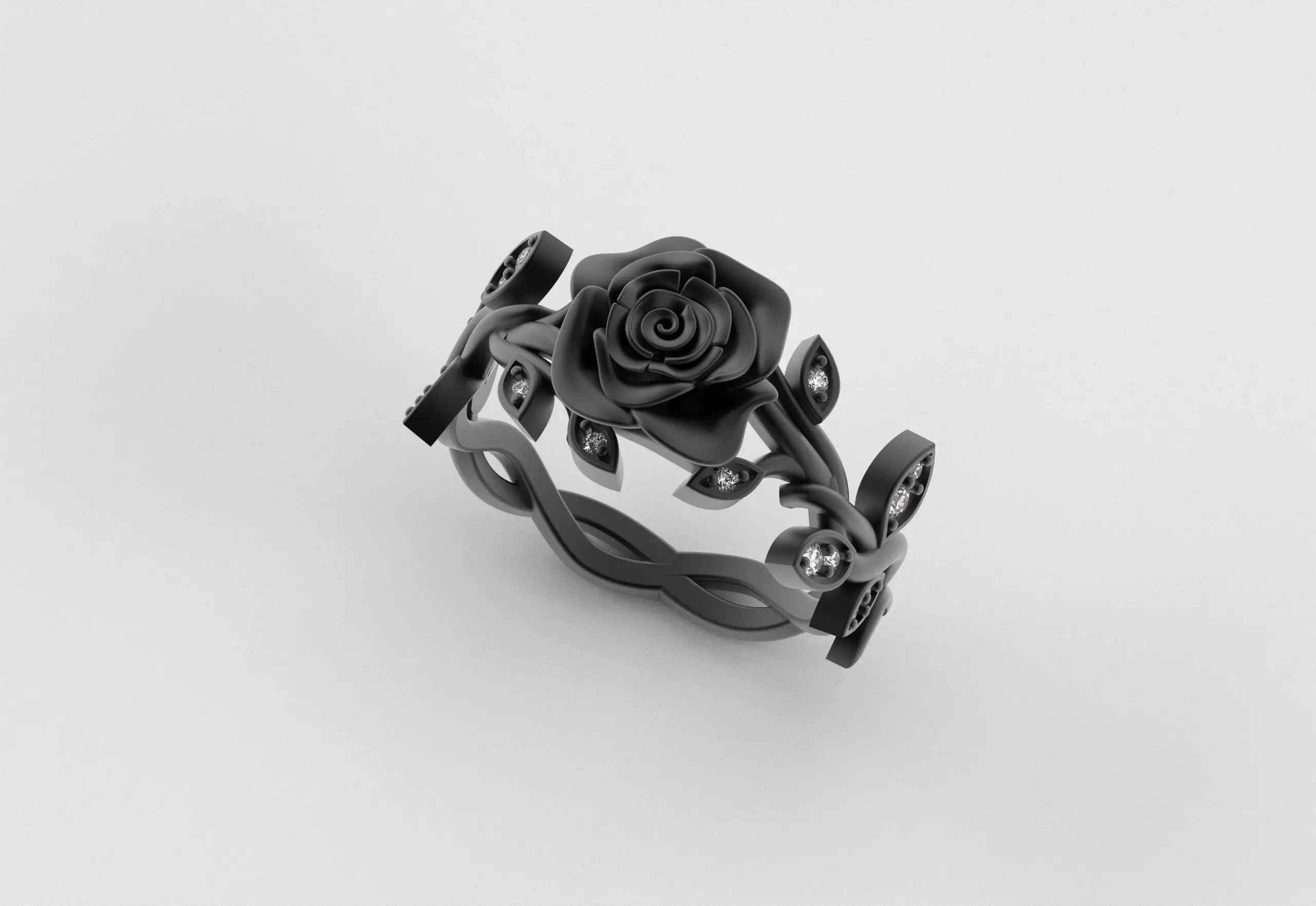 Rose Crown Ring Elegance in Full Flower 3D print model_8