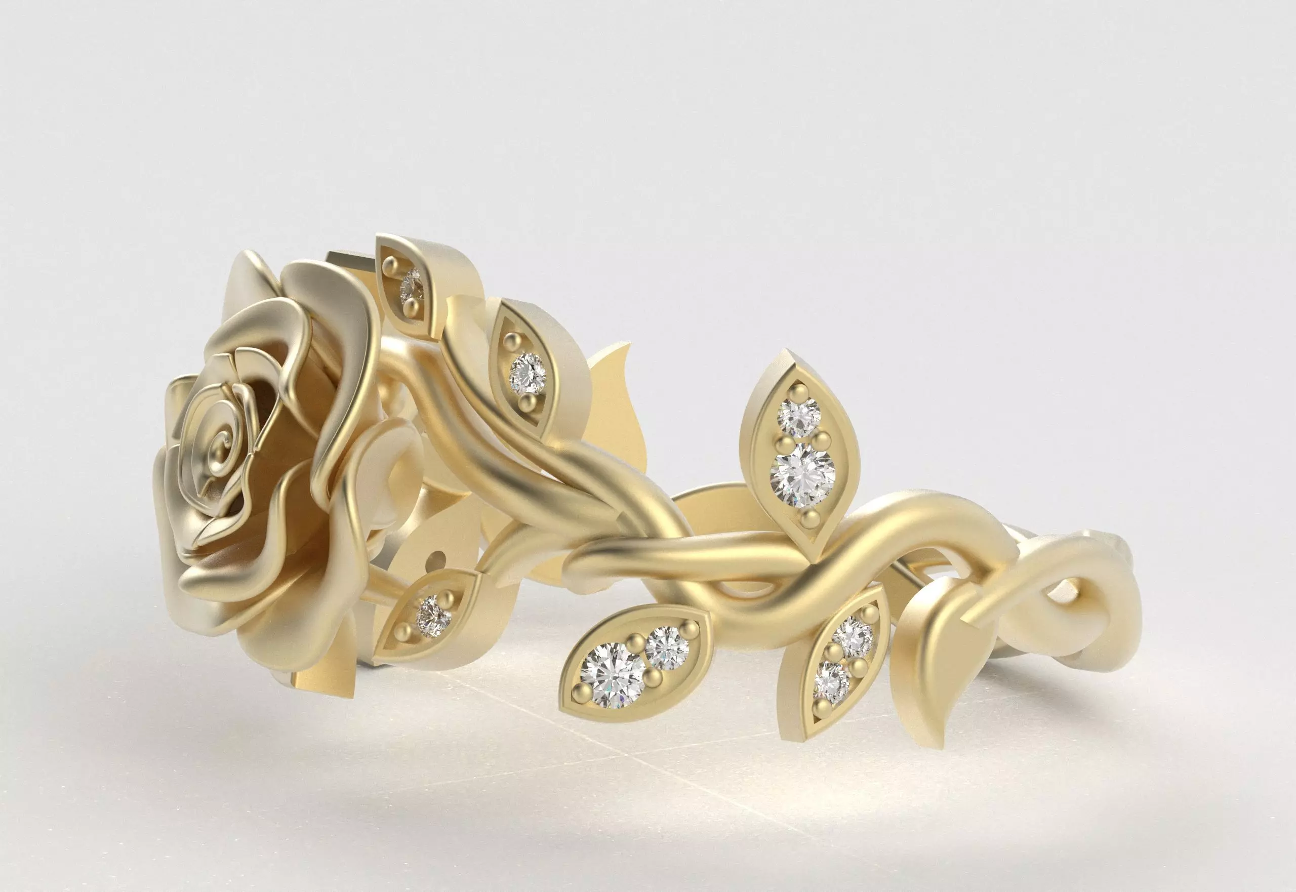 Rose Crown Ring Elegance in Full Flower 3D print model_41