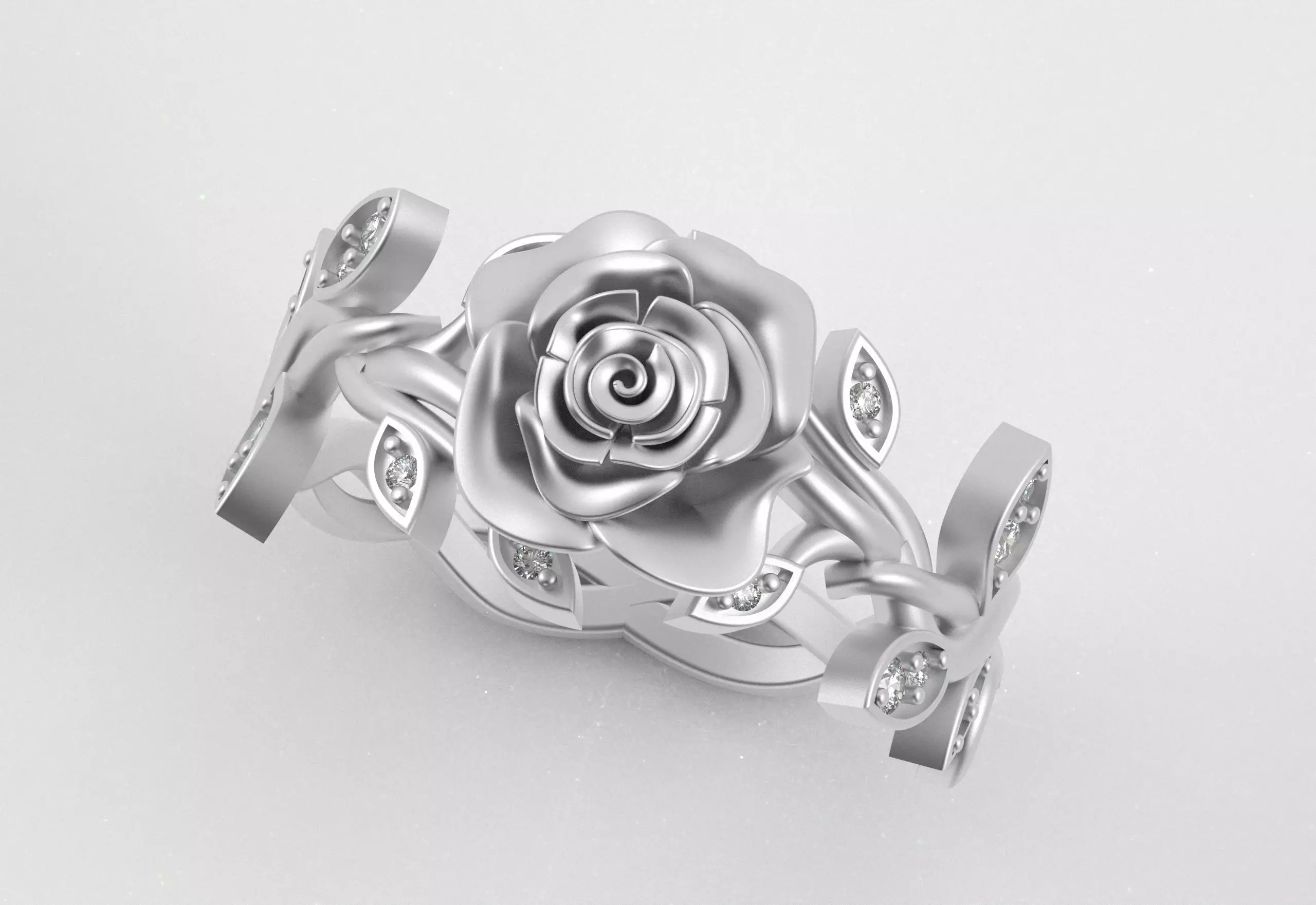 Rose Crown Ring Elegance in Full Flower 3D print model_16