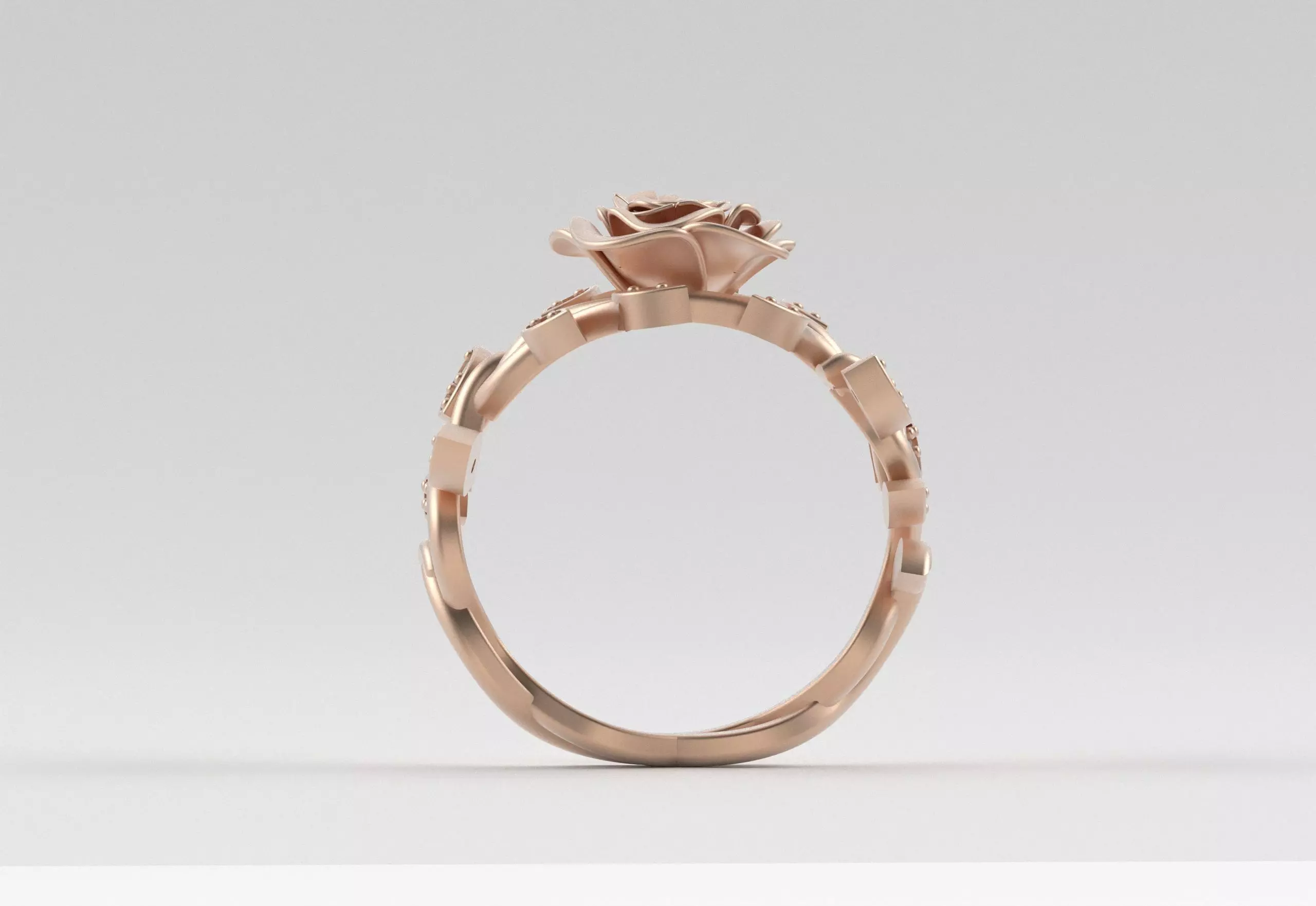 Rose Crown Ring Elegance in Full Flower 3D print model_11