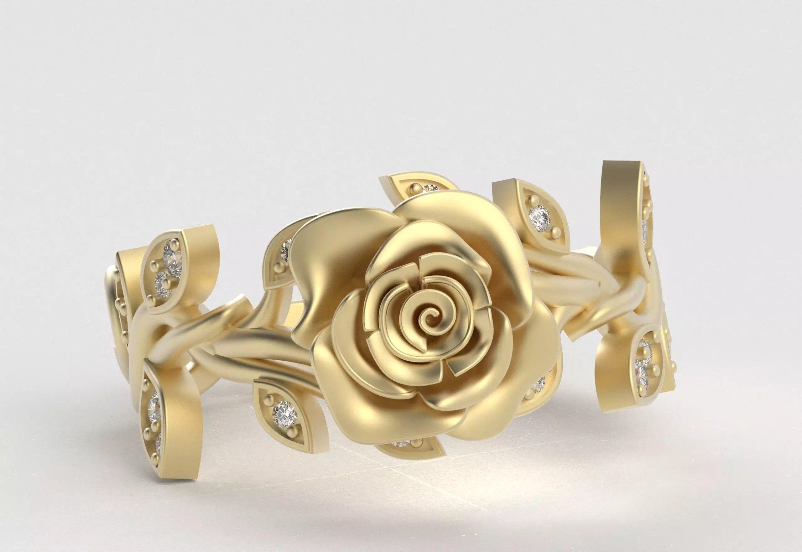 Rose Crown Ring Elegance in Full Flower 3D print model_29