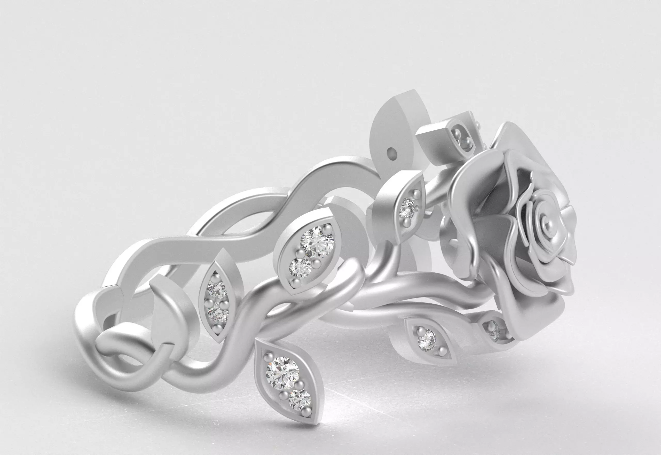Rose Crown Ring Elegance in Full Flower 3D print model_36