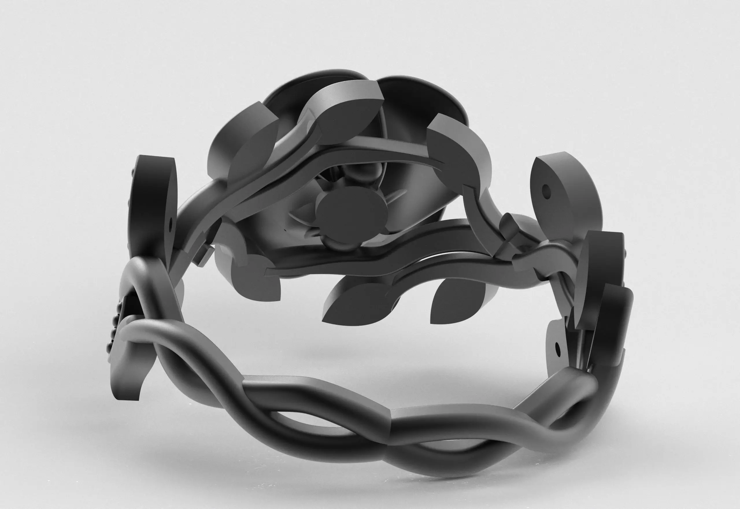 Rose Crown Ring Elegance in Full Flower 3D print model_30