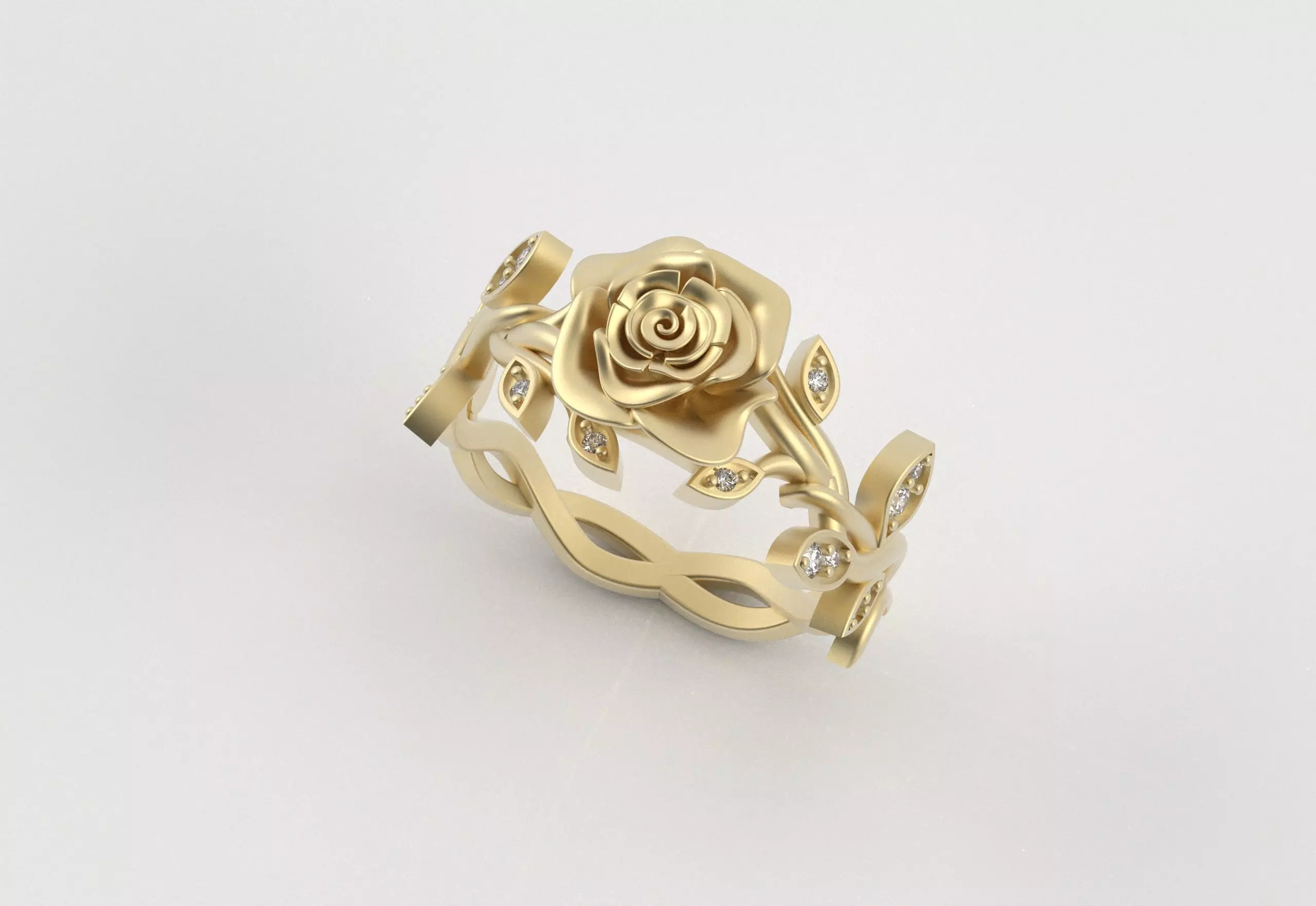 Rose Crown Ring Elegance in Full Flower 3D print model_24