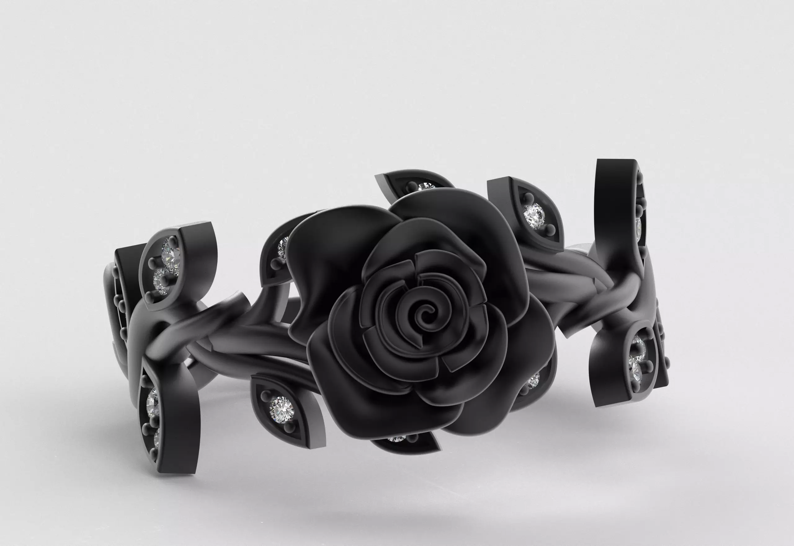 Rose Crown Ring Elegance in Full Flower 3D print model_26