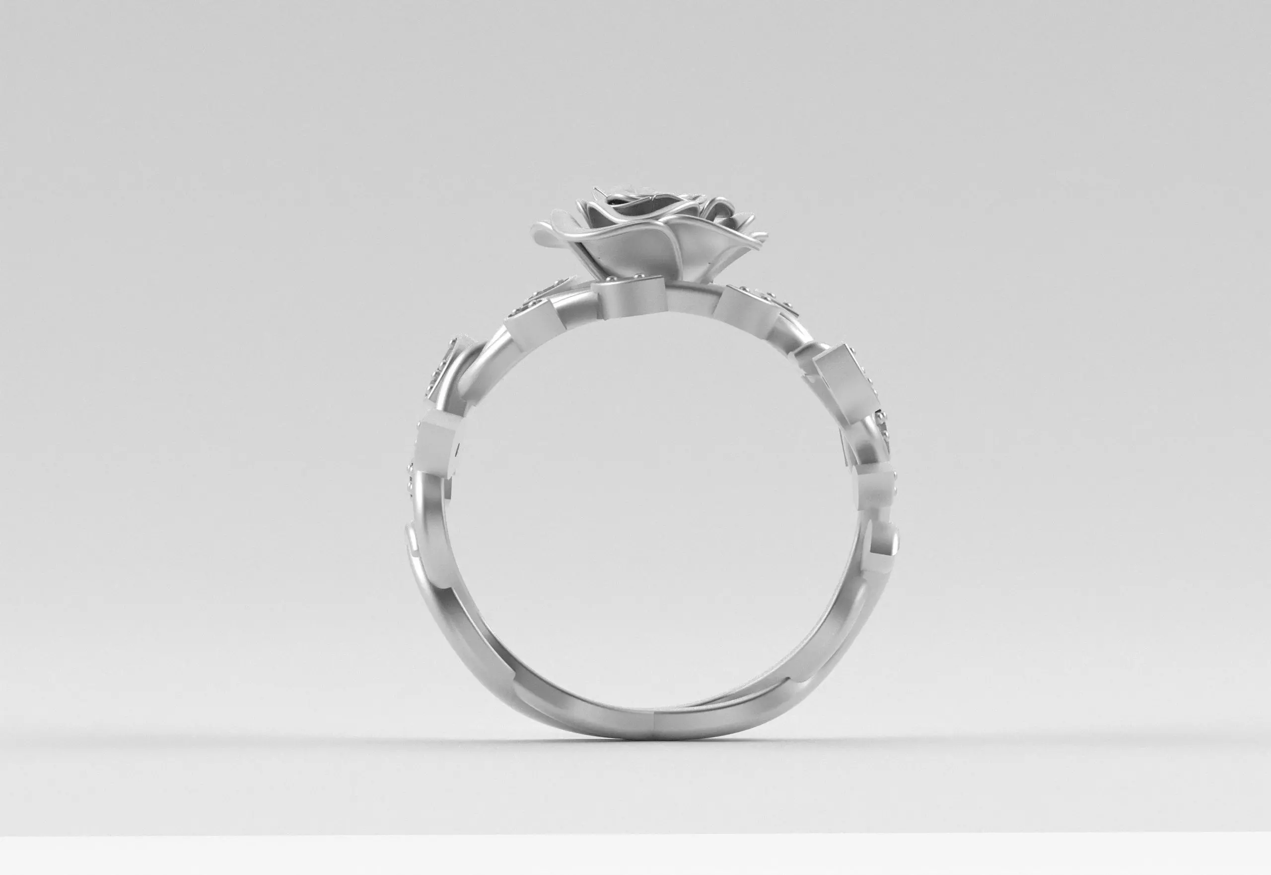 Rose Crown Ring Elegance in Full Flower 3D print model_15