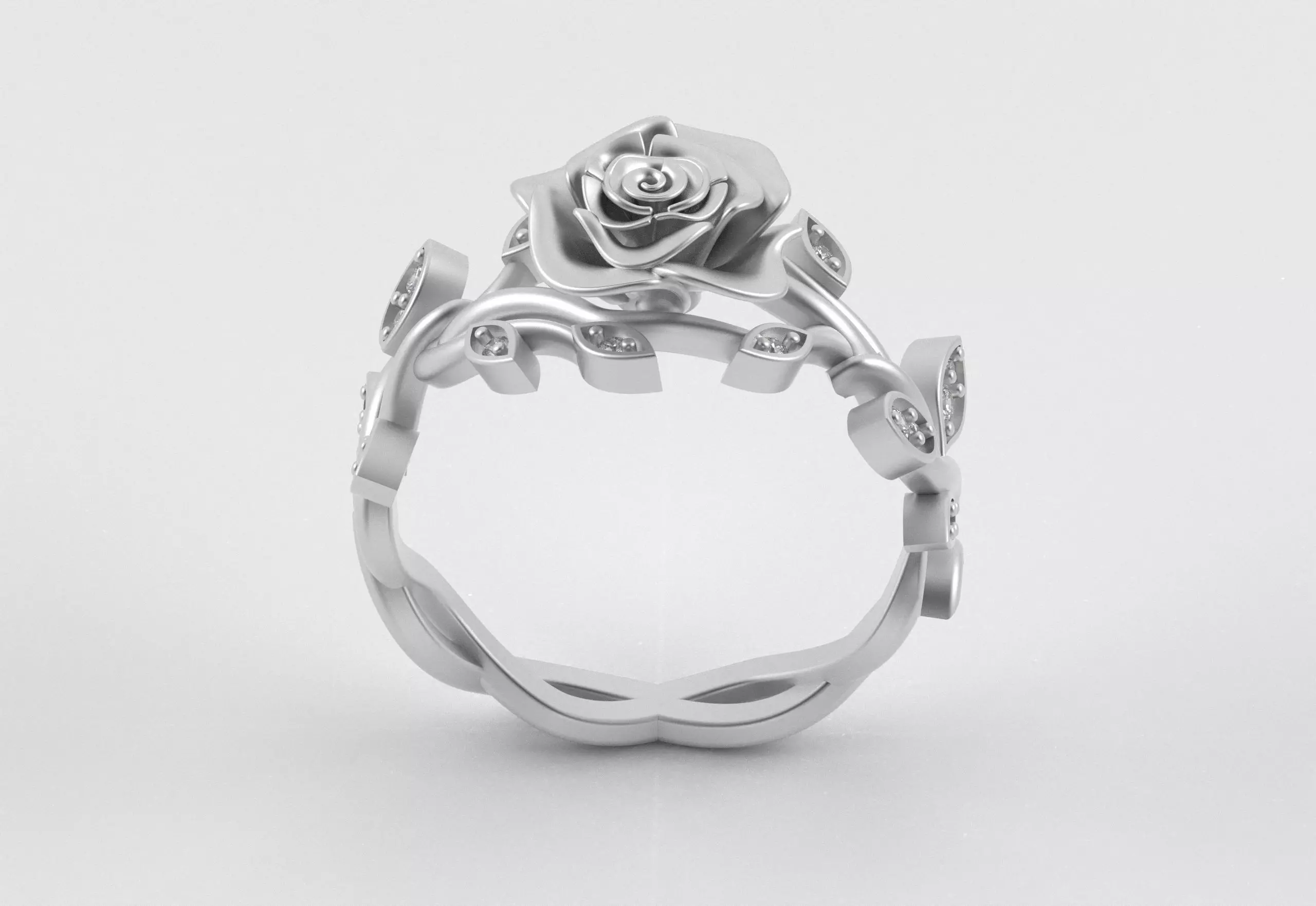 Rose Crown Ring Elegance in Full Flower 3D print model_14