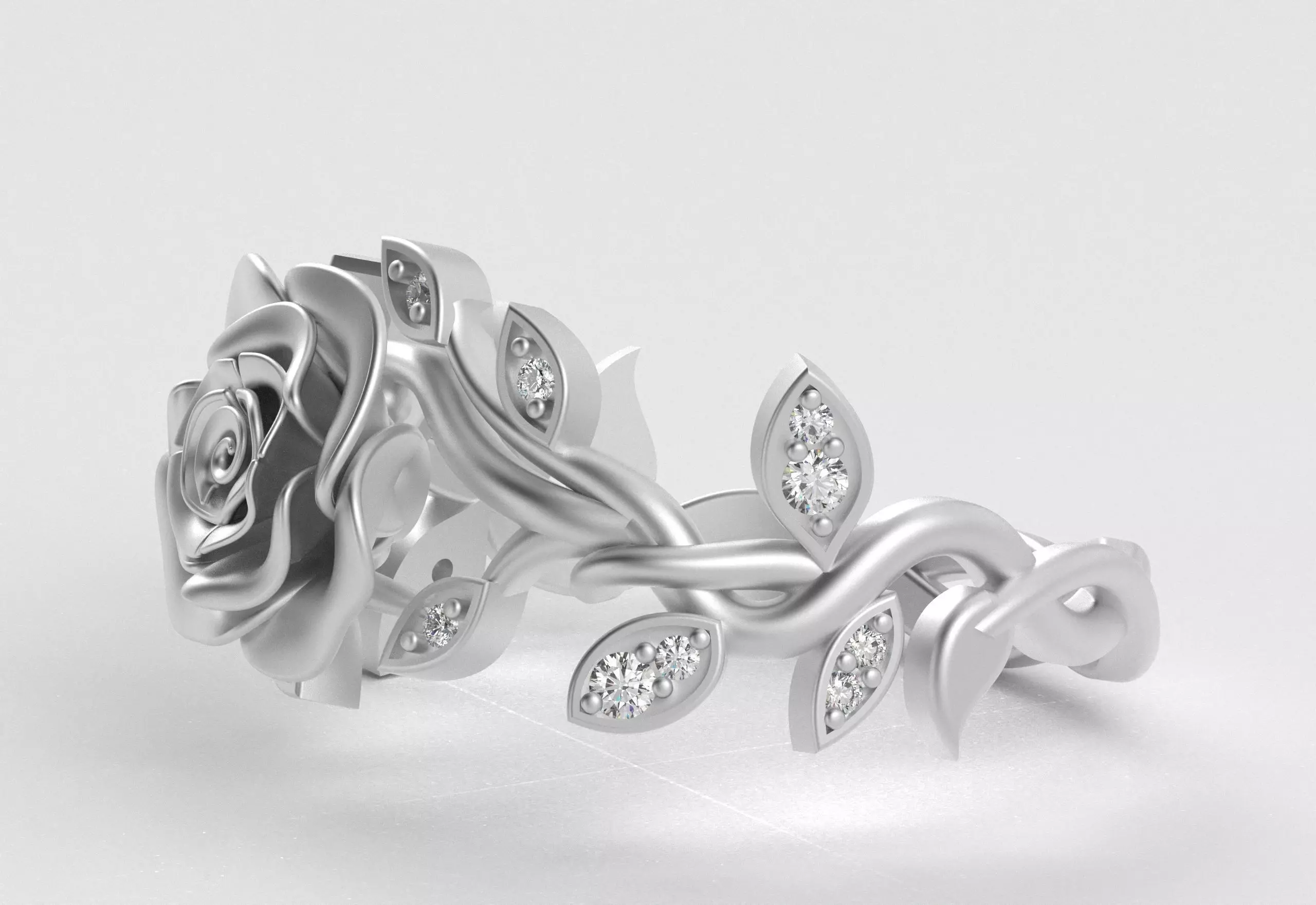 Rose Crown Ring Elegance in Full Flower 3D print model_40