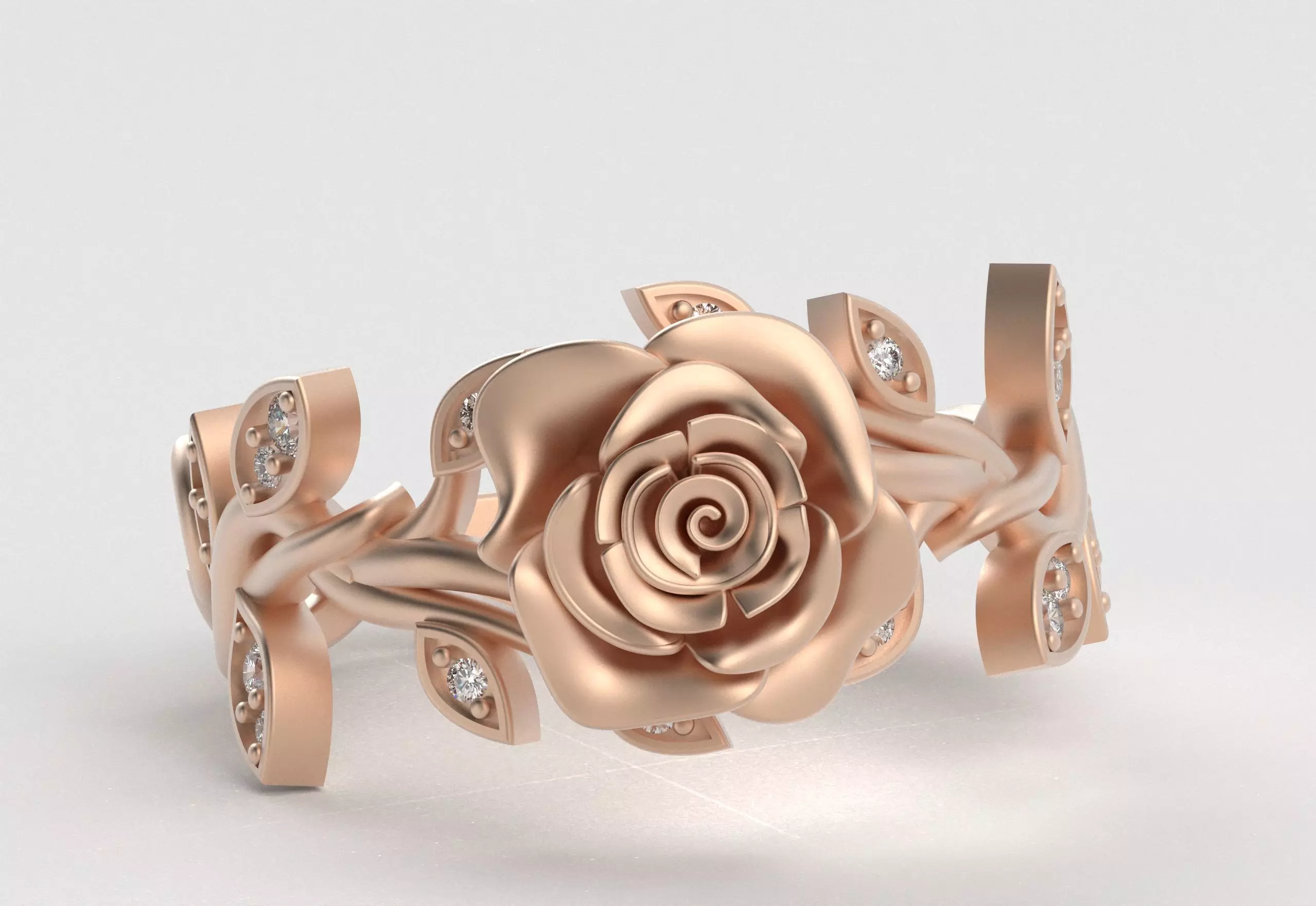 Rose Crown Ring Elegance in Full Flower 3D print model_27