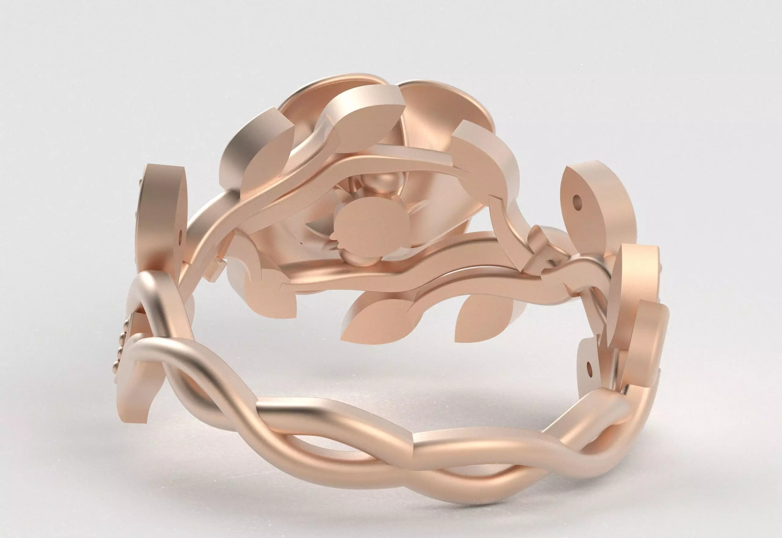 Rose Crown Ring Elegance in Full Flower 3D print model_31