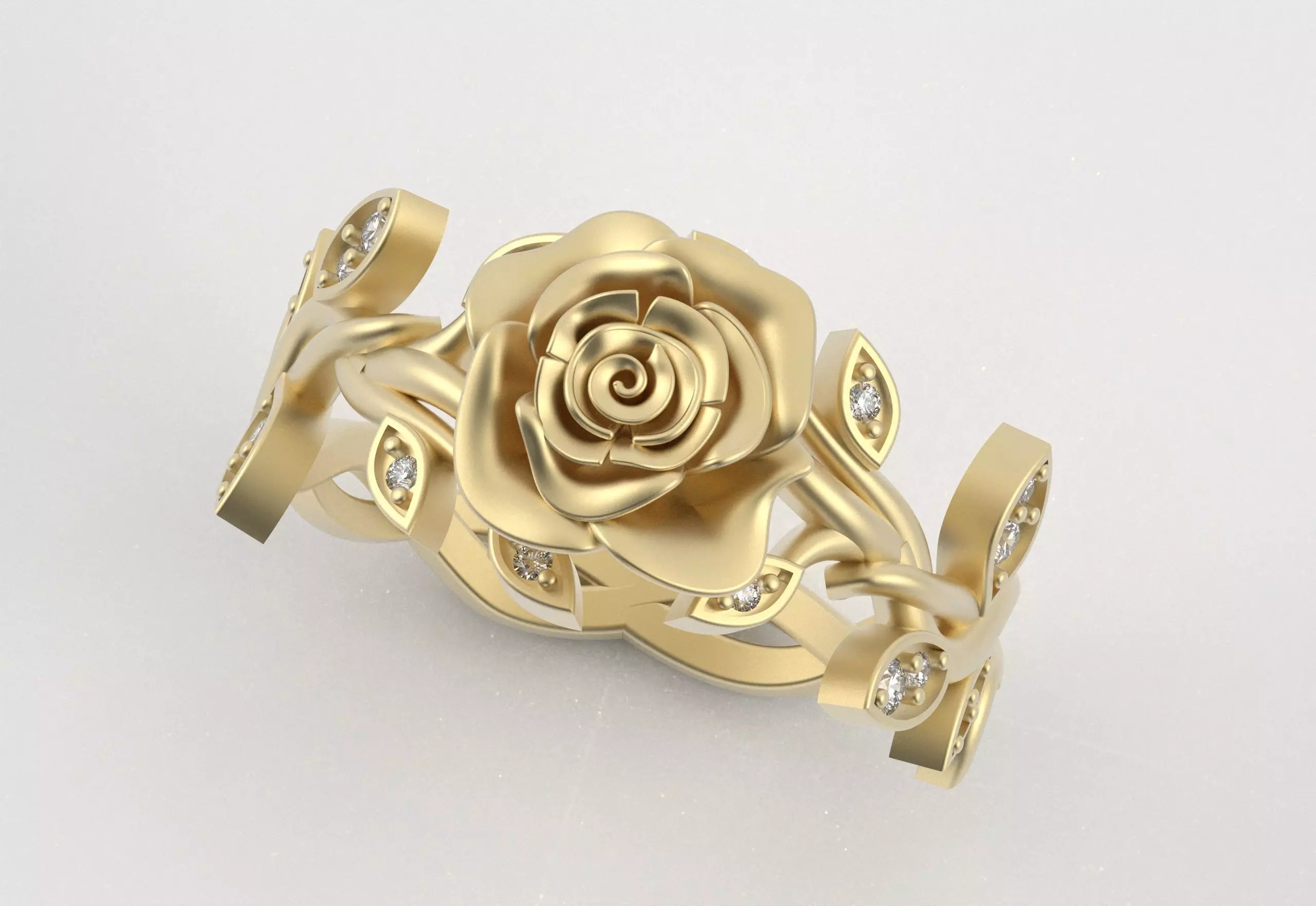 Rose Crown Ring Elegance in Full Flower 3D print model_22