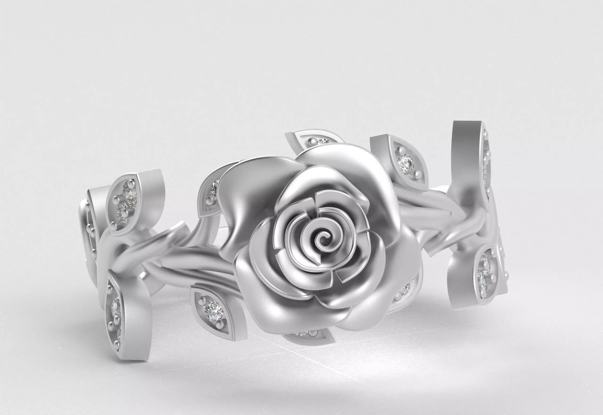 Rose Crown Ring Elegance in Full Flower 3D print model_28