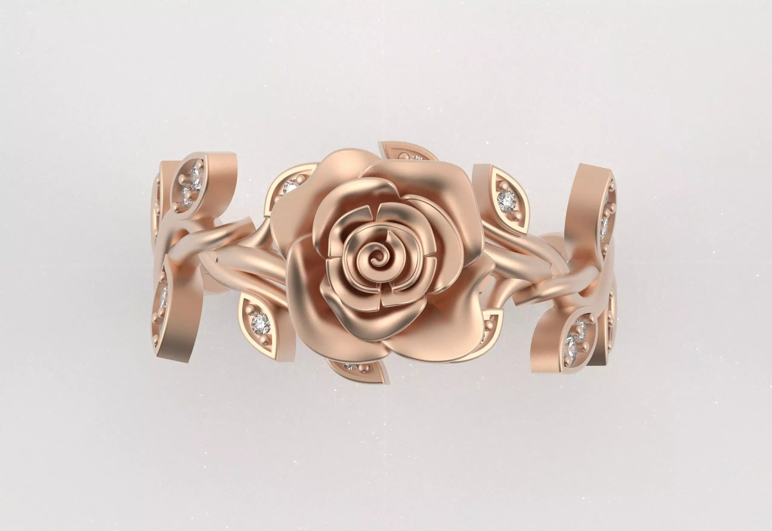 Rose Crown Ring Elegance in Full Flower 3D print model_12