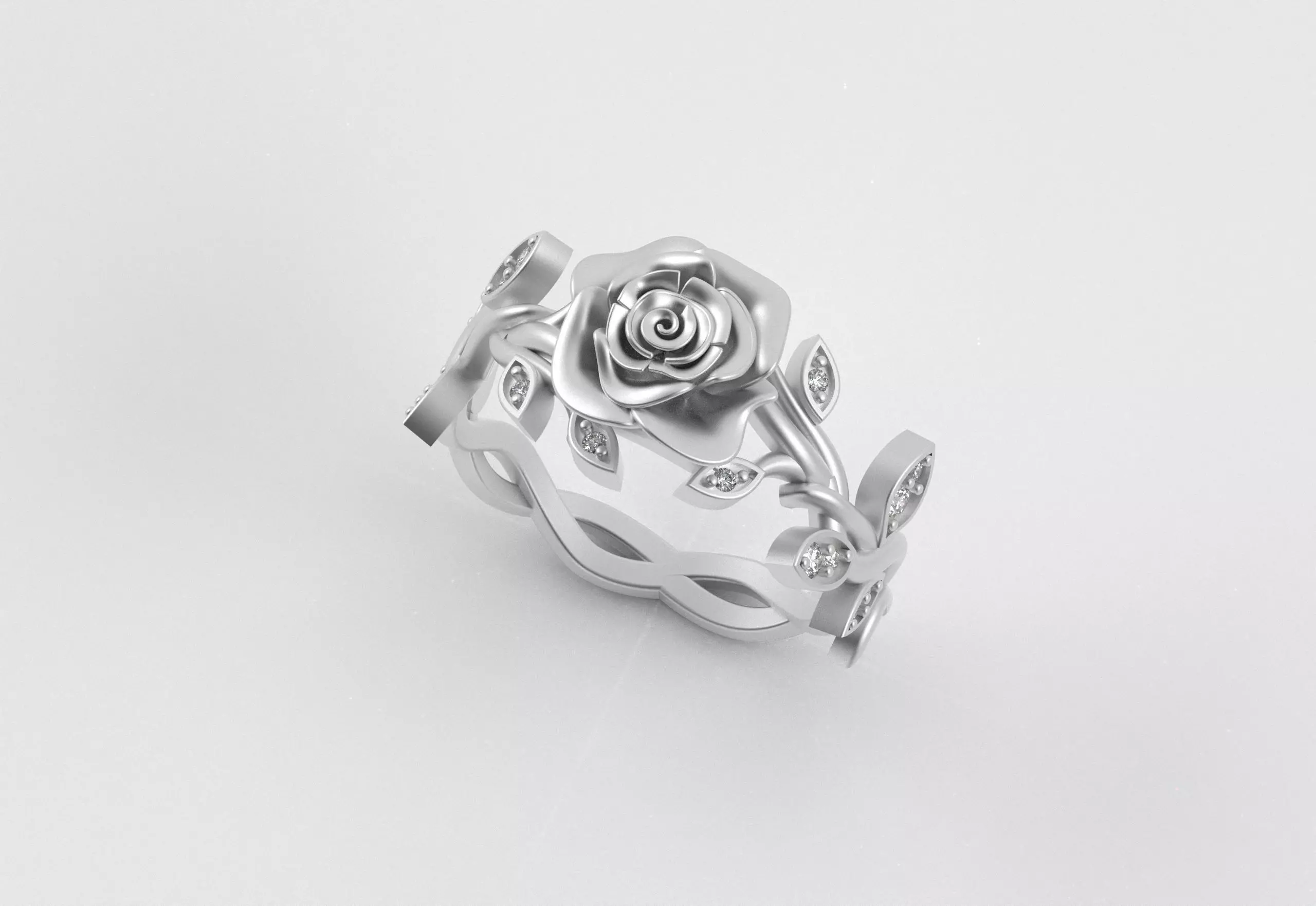 Rose Crown Ring Elegance in Full Flower 3D print model_18