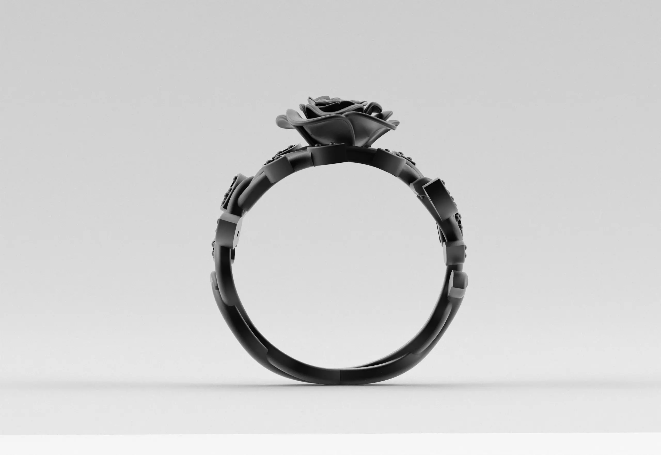 Rose Crown Ring Elegance in Full Flower 3D print model_5