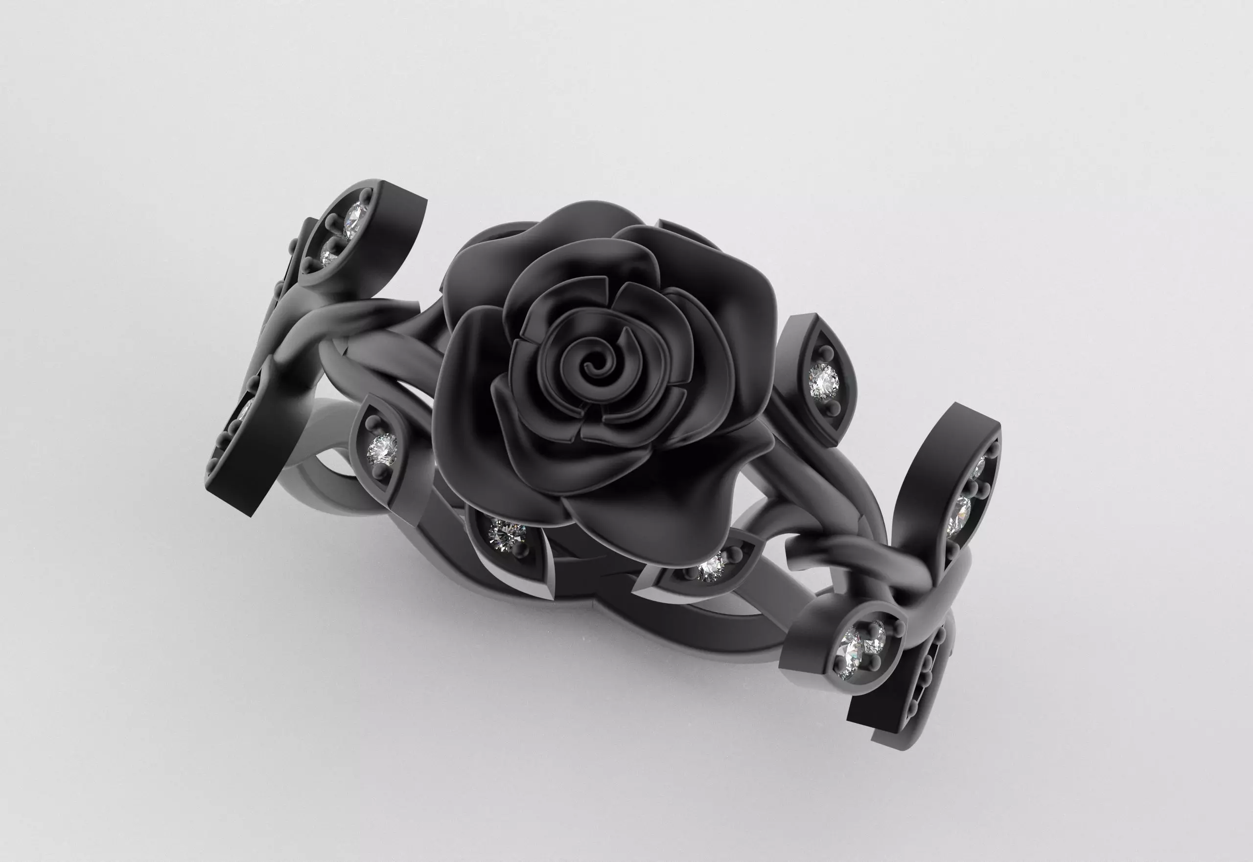 Rose Crown Ring Elegance in Full Flower 3D print model_6