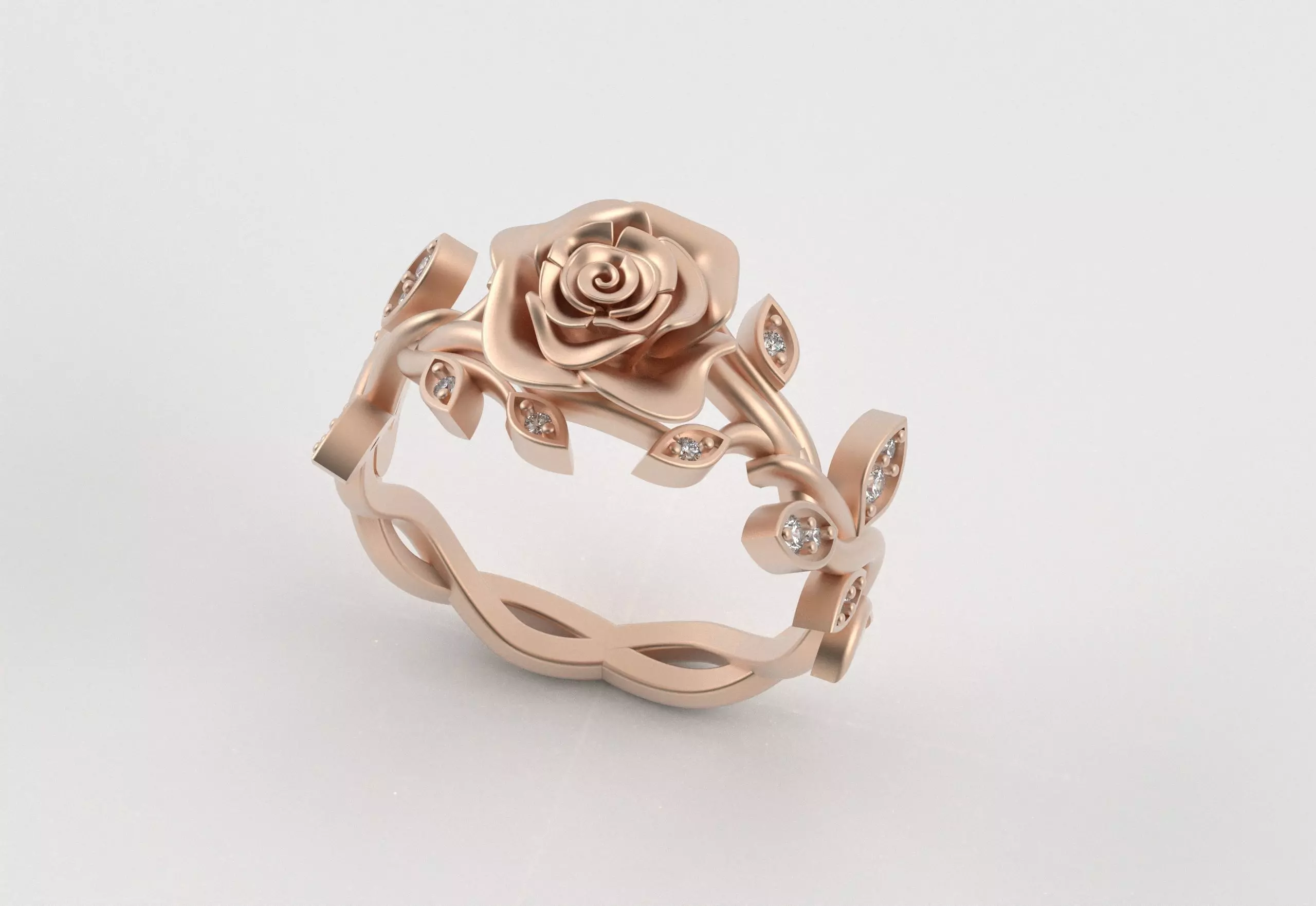 Rose Crown Ring Elegance in Full Flower 3D print model_13