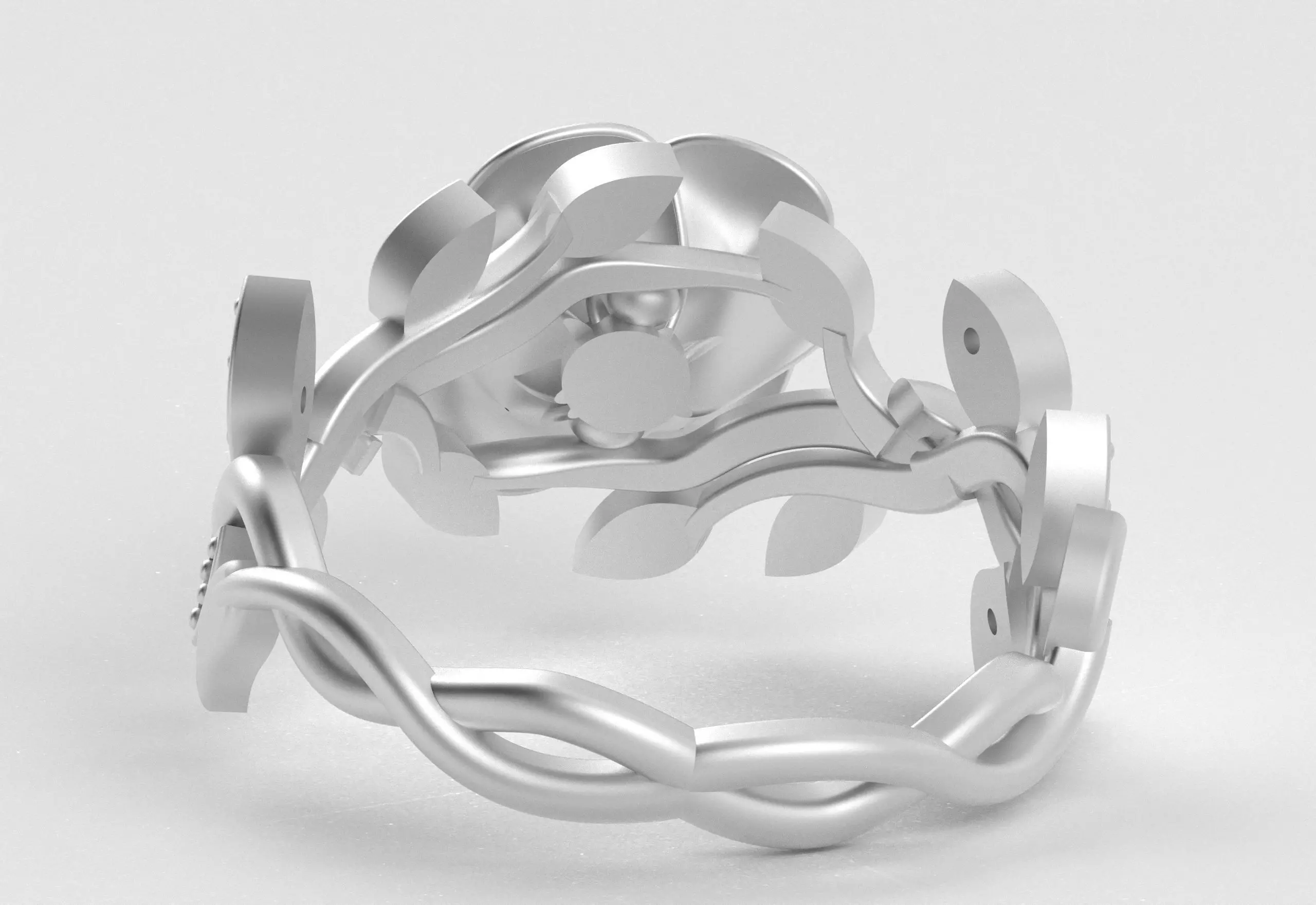 Rose Crown Ring Elegance in Full Flower 3D print model_32