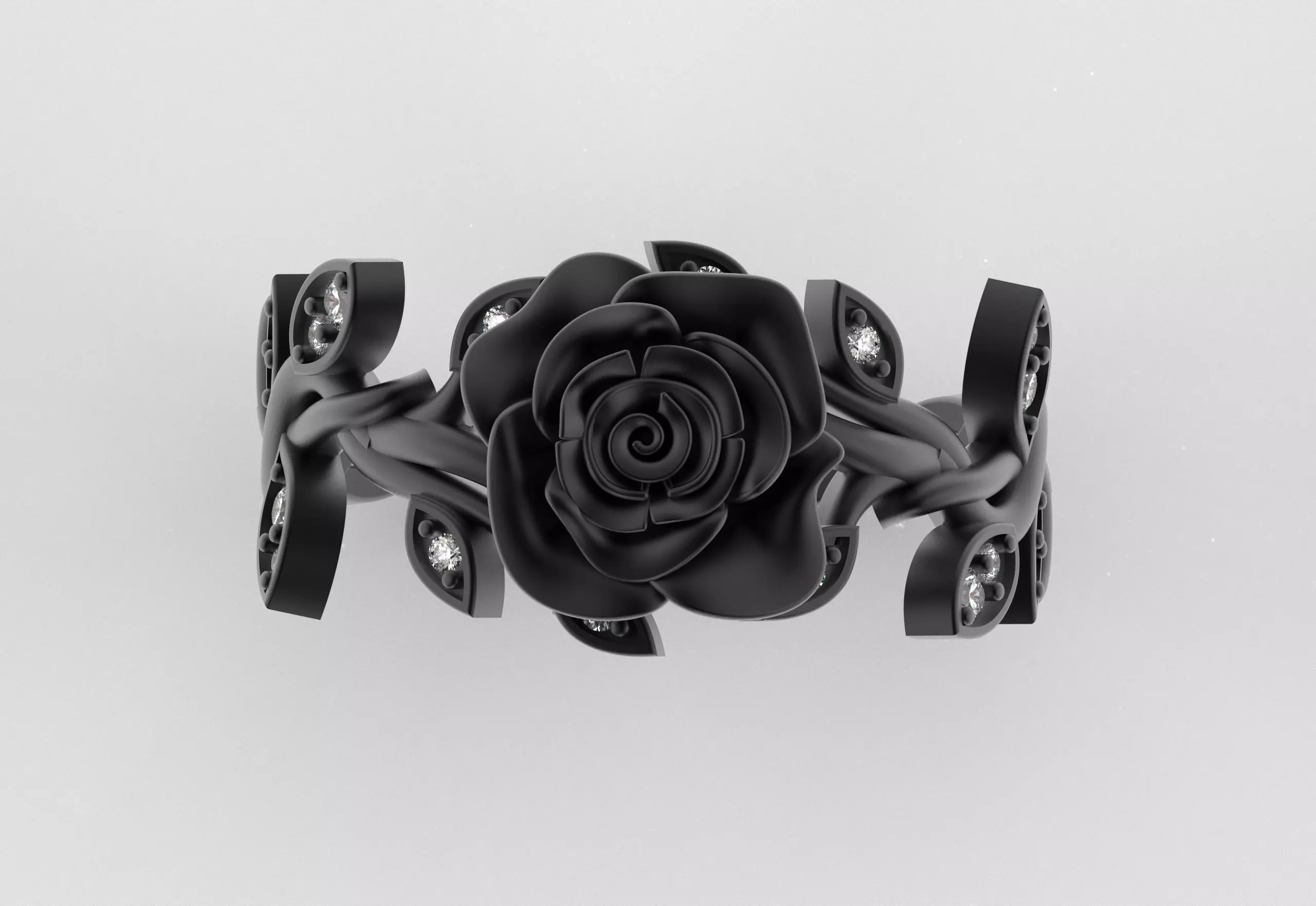 Rose Crown Ring Elegance in Full Flower 3D print model_7