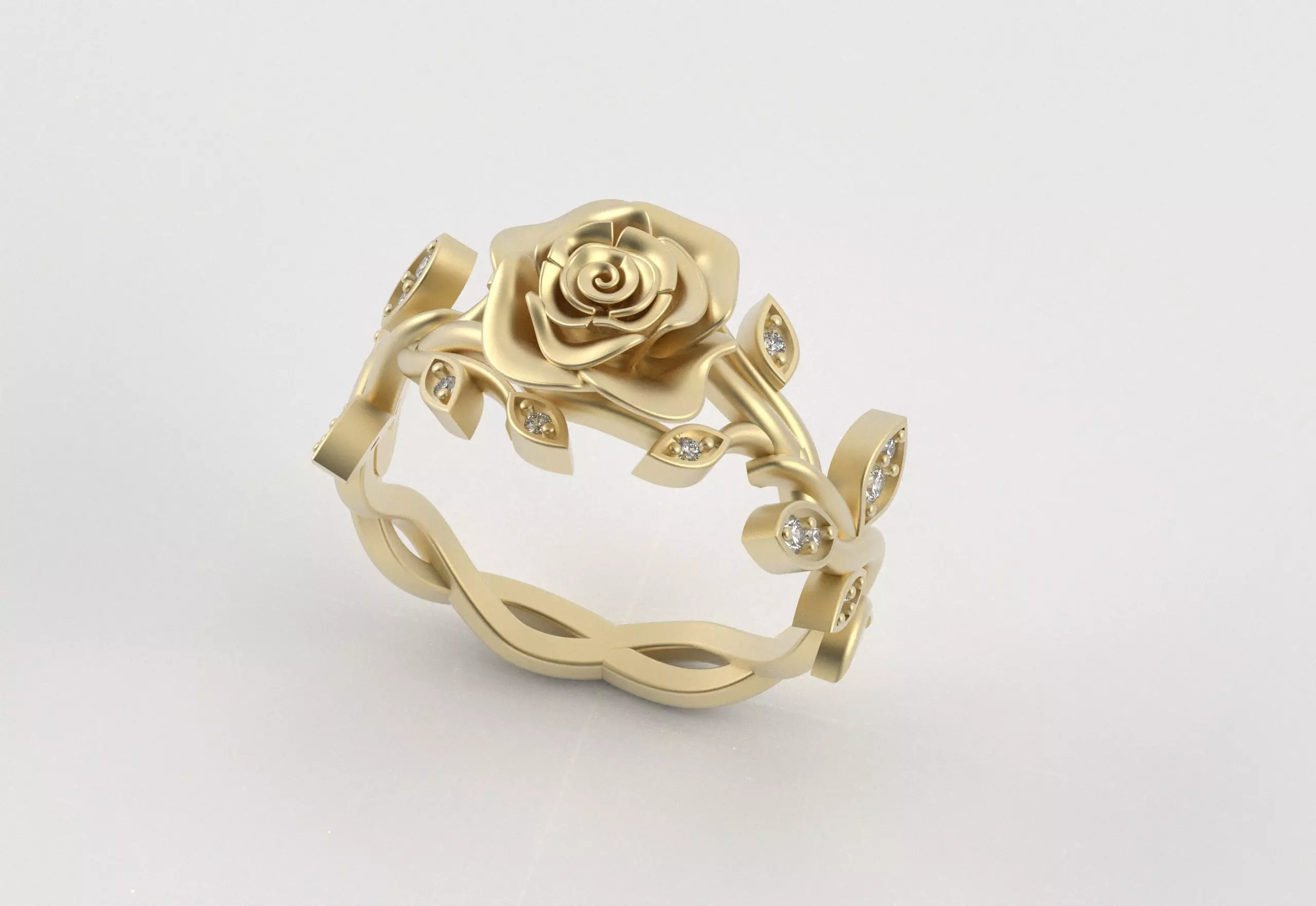 Rose Crown Ring Elegance in Full Flower 3D print model_25