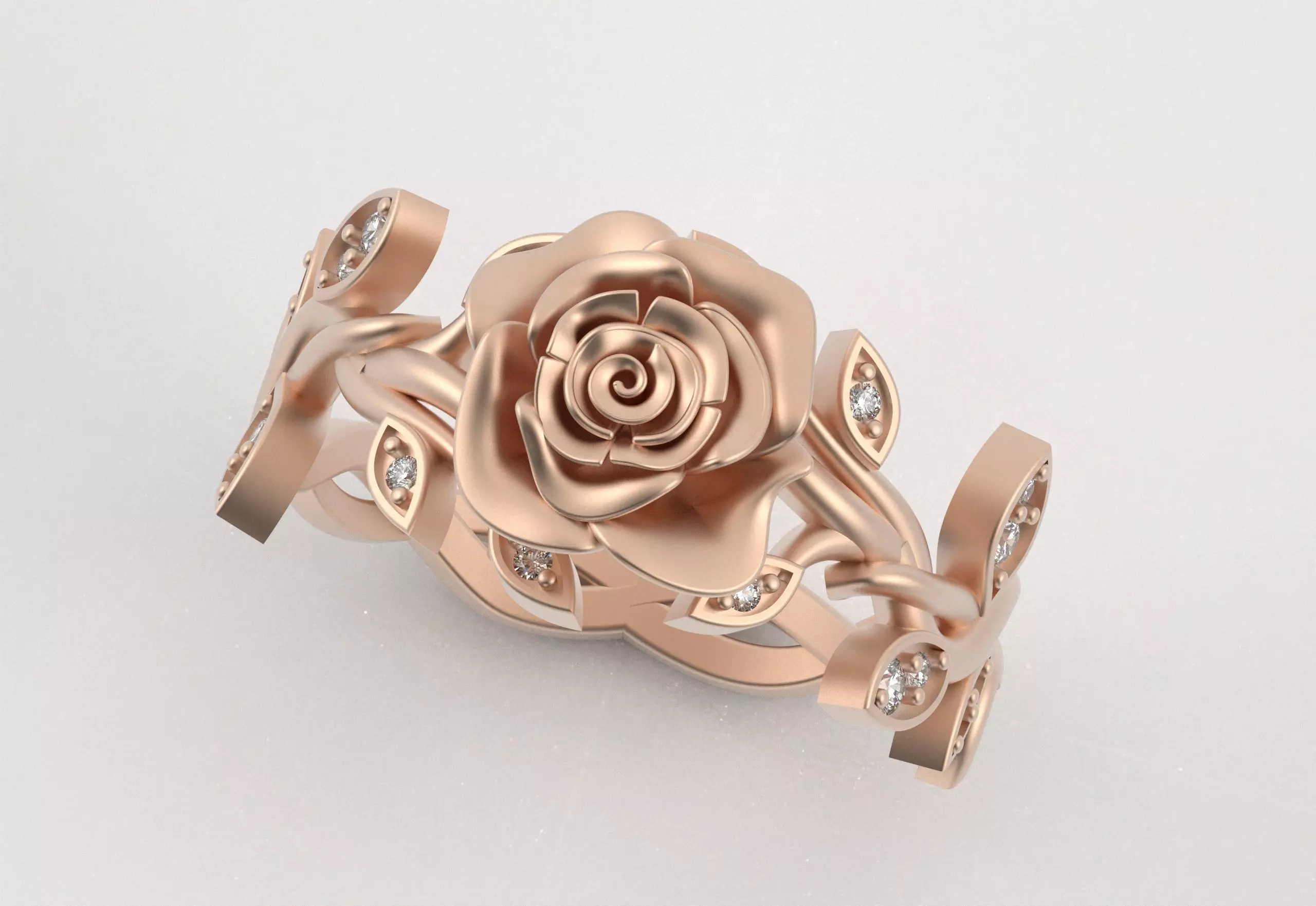 Rose Crown Ring Elegance in Full Flower 3D print model_0