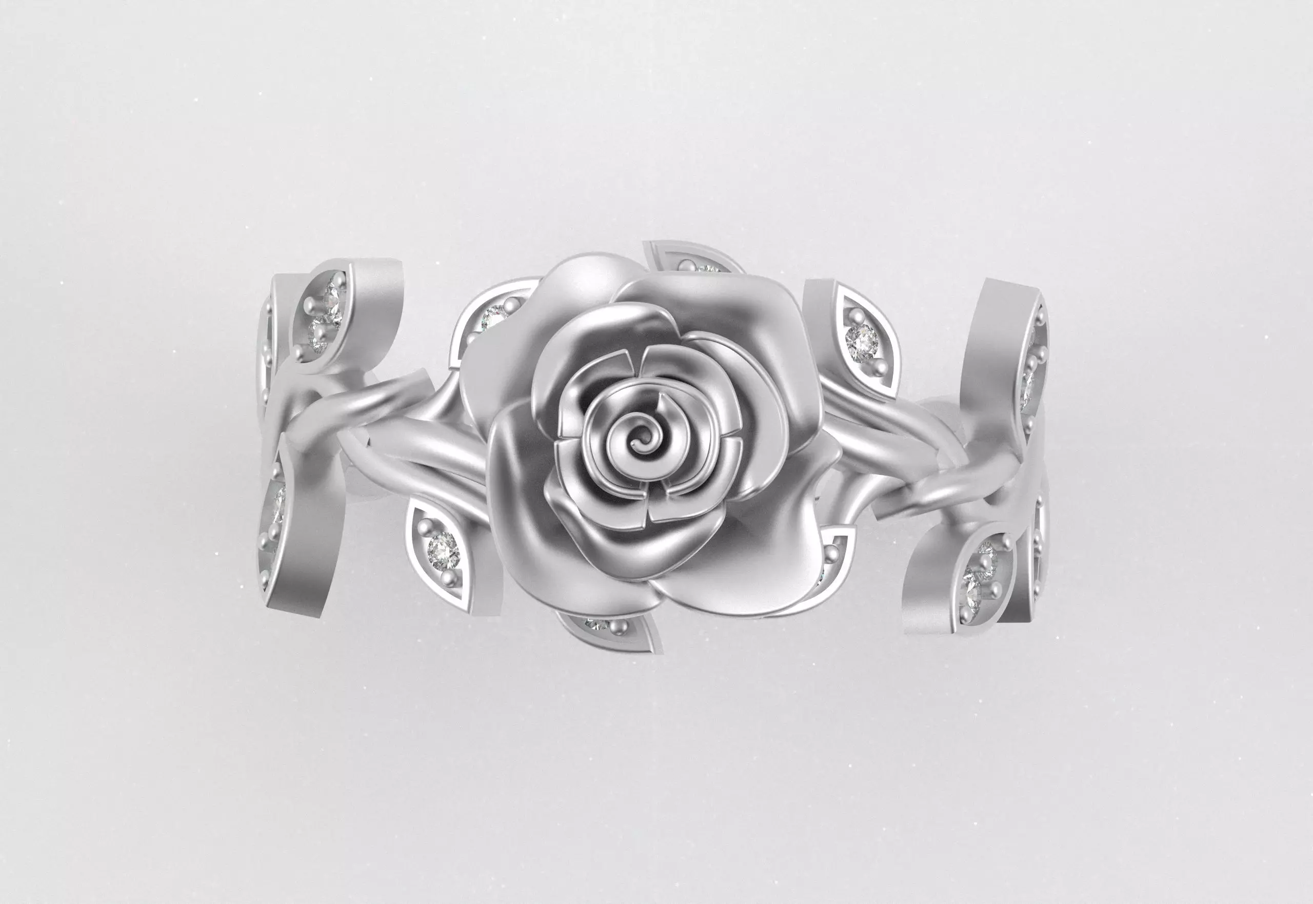 Rose Crown Ring Elegance in Full Flower 3D print model_17