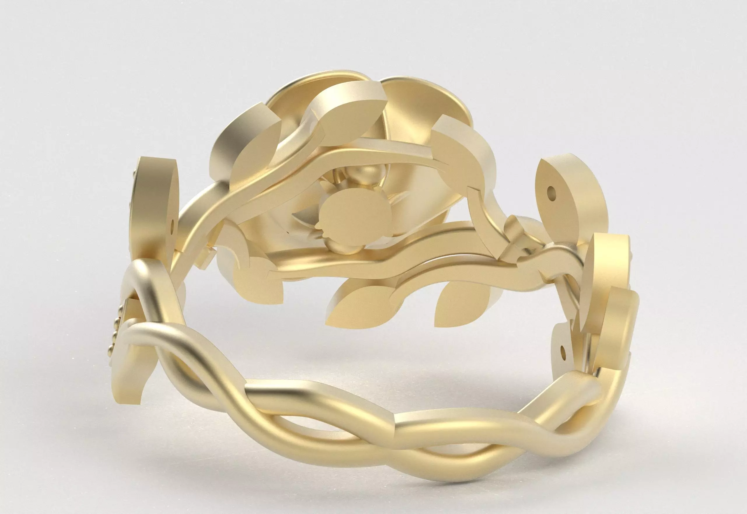 Rose Crown Ring Elegance in Full Flower 3D print model_33