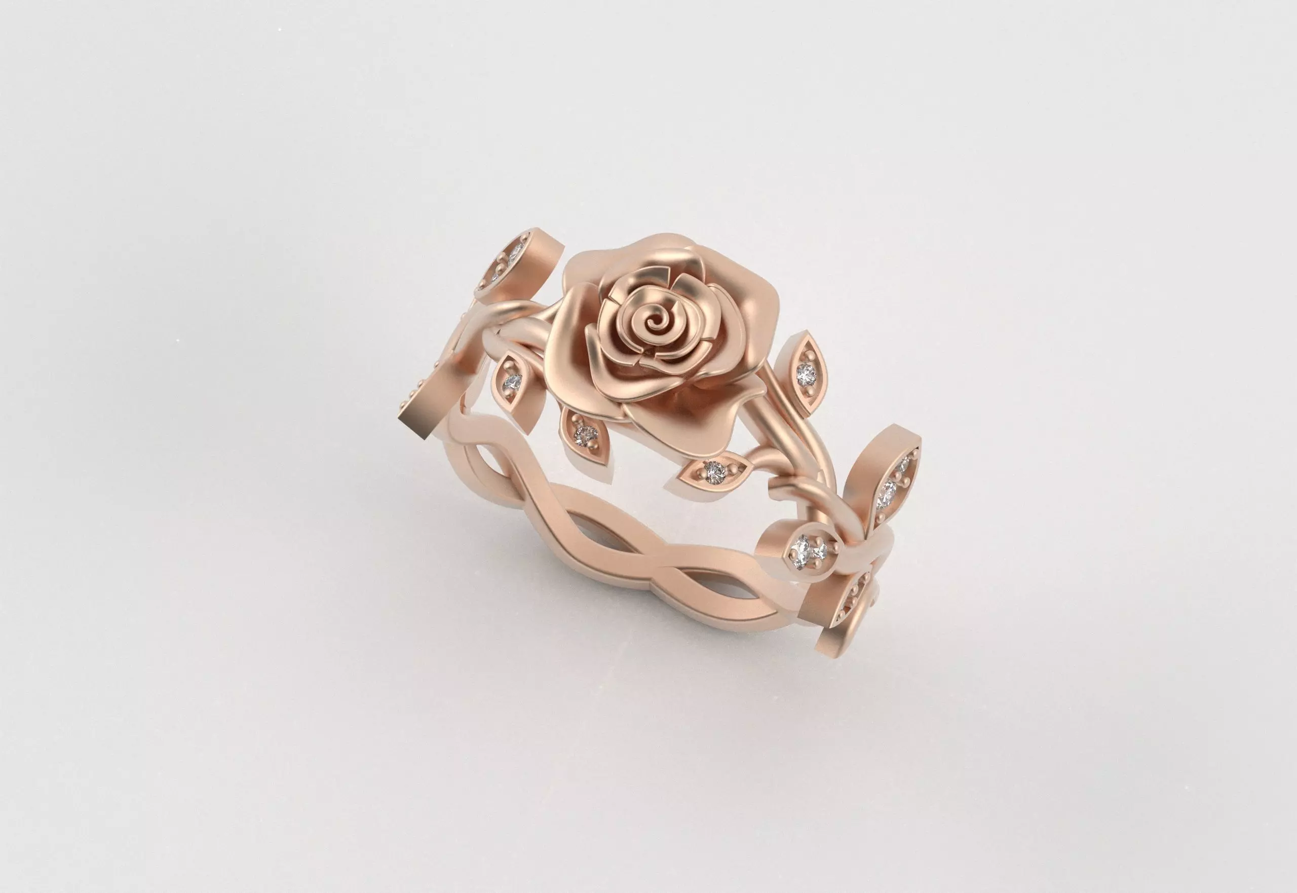 Rose Crown Ring Elegance in Full Flower 3D print model_2