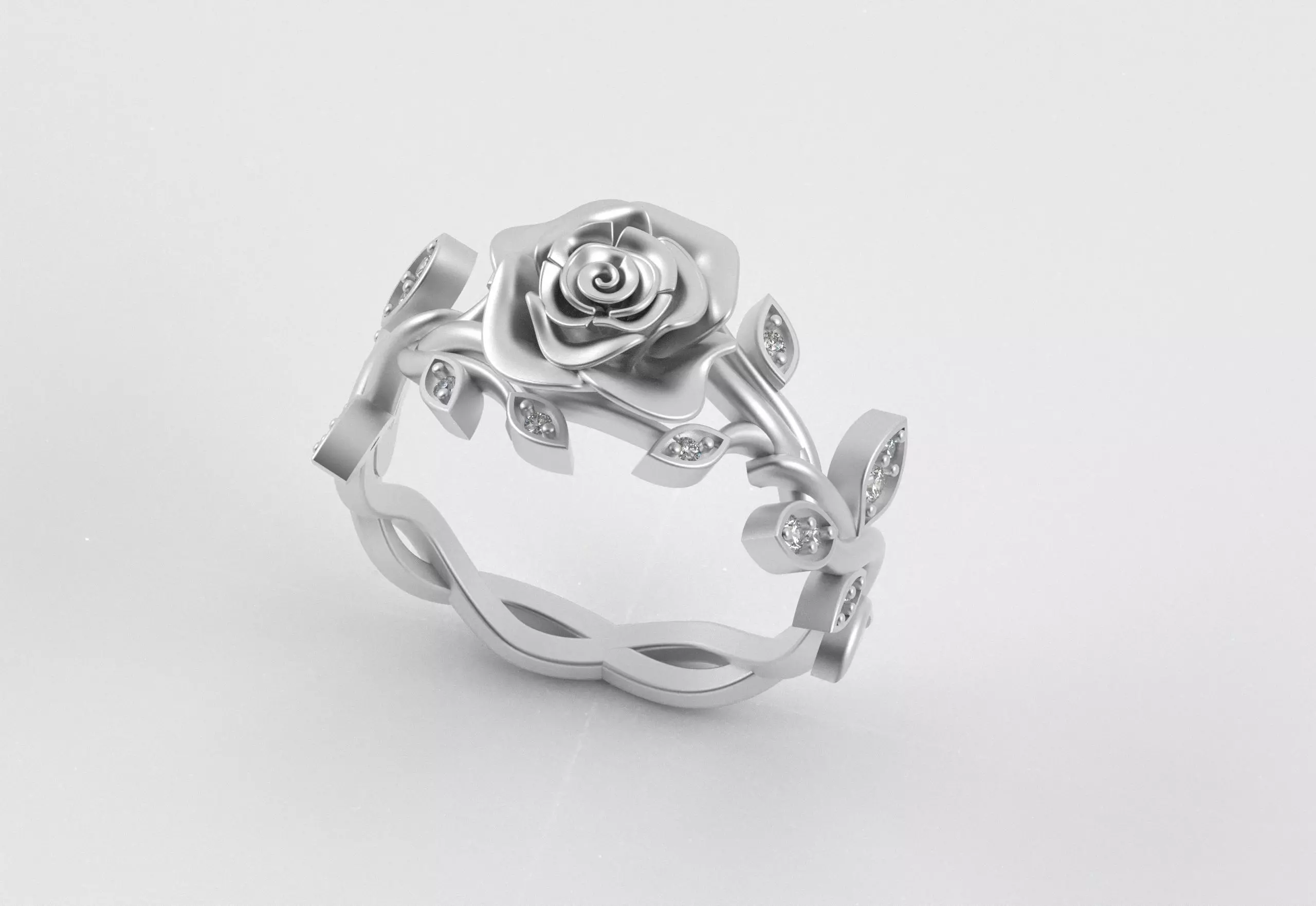 Rose Crown Ring Elegance in Full Flower 3D print model_19