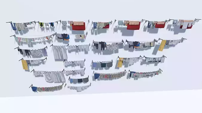 Clothes hanging on a clothesline