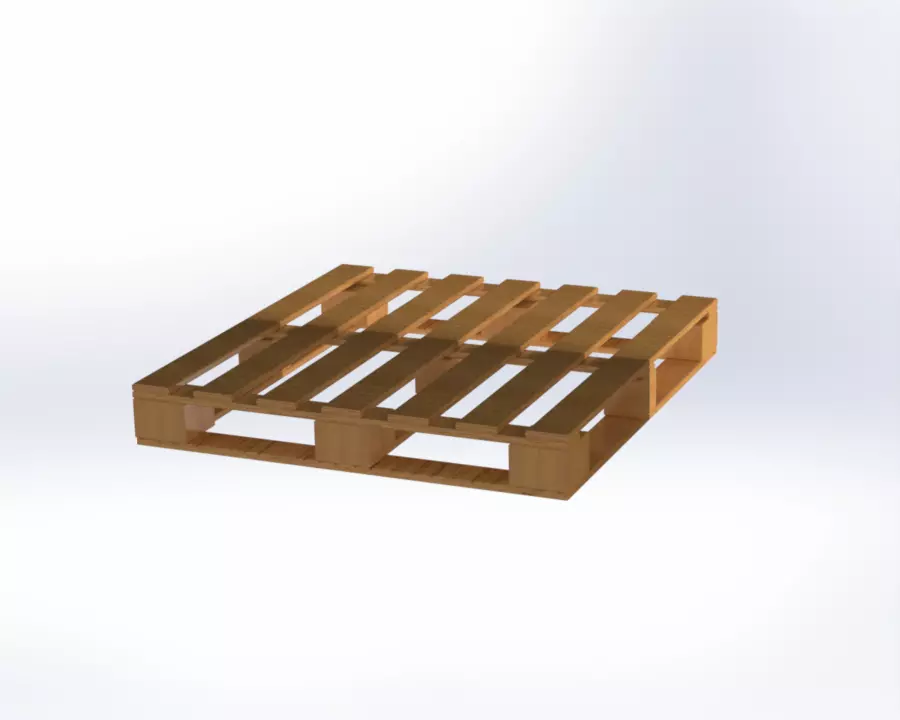 3D CAD Model of a Standard 1200x1000 mm Pallet 3D model_1