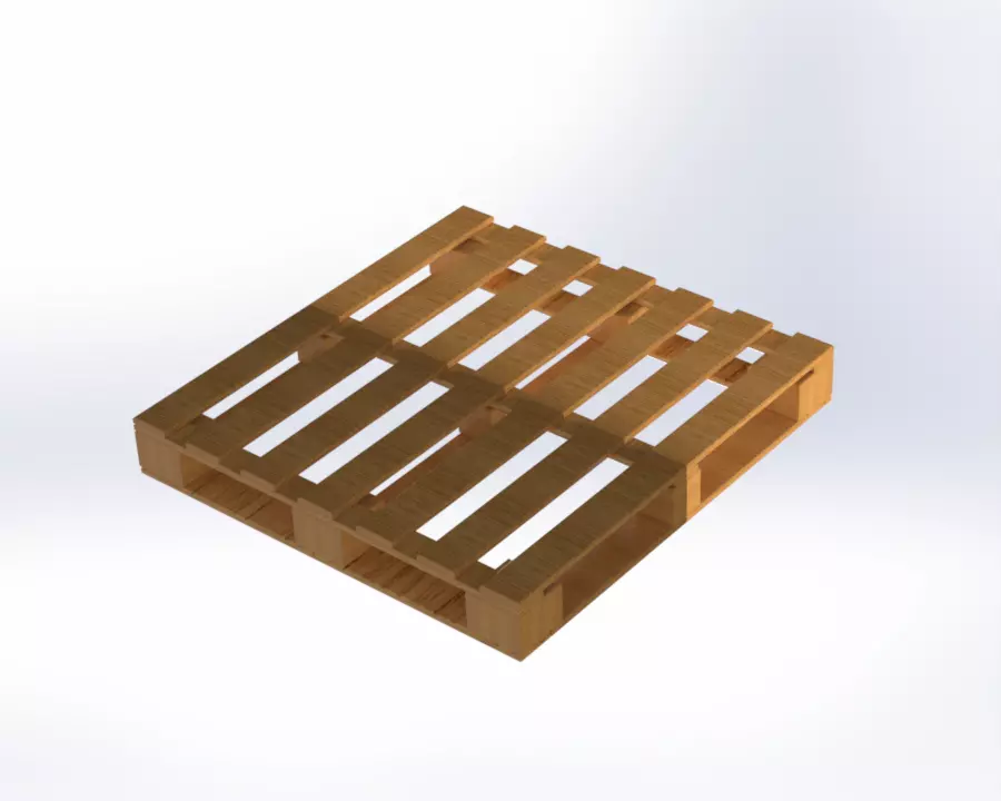 3D CAD Model of a Standard 1200x1000 mm Pallet 3D model_0