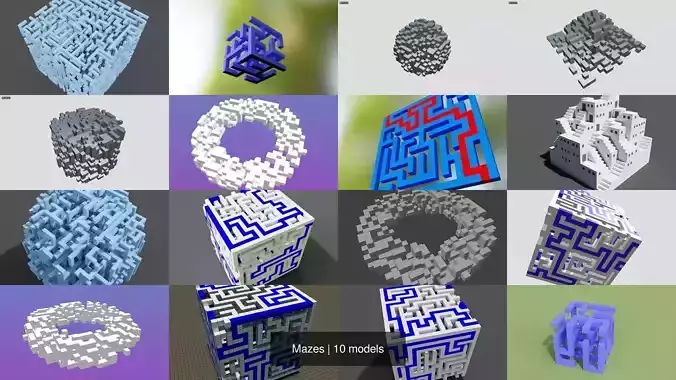 Mazes 3D Model Collection
