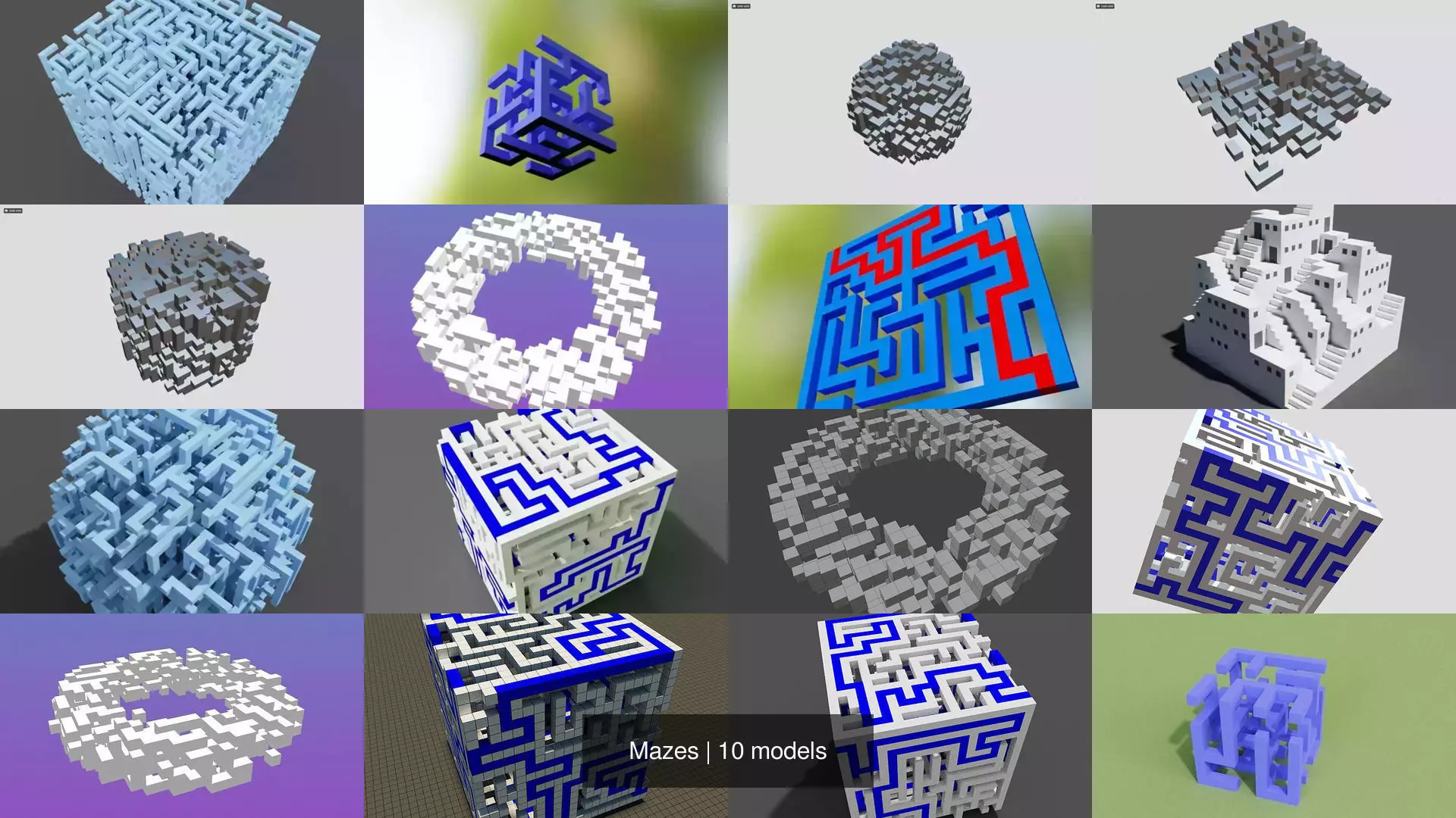 Mazes 3D Model Collection_0