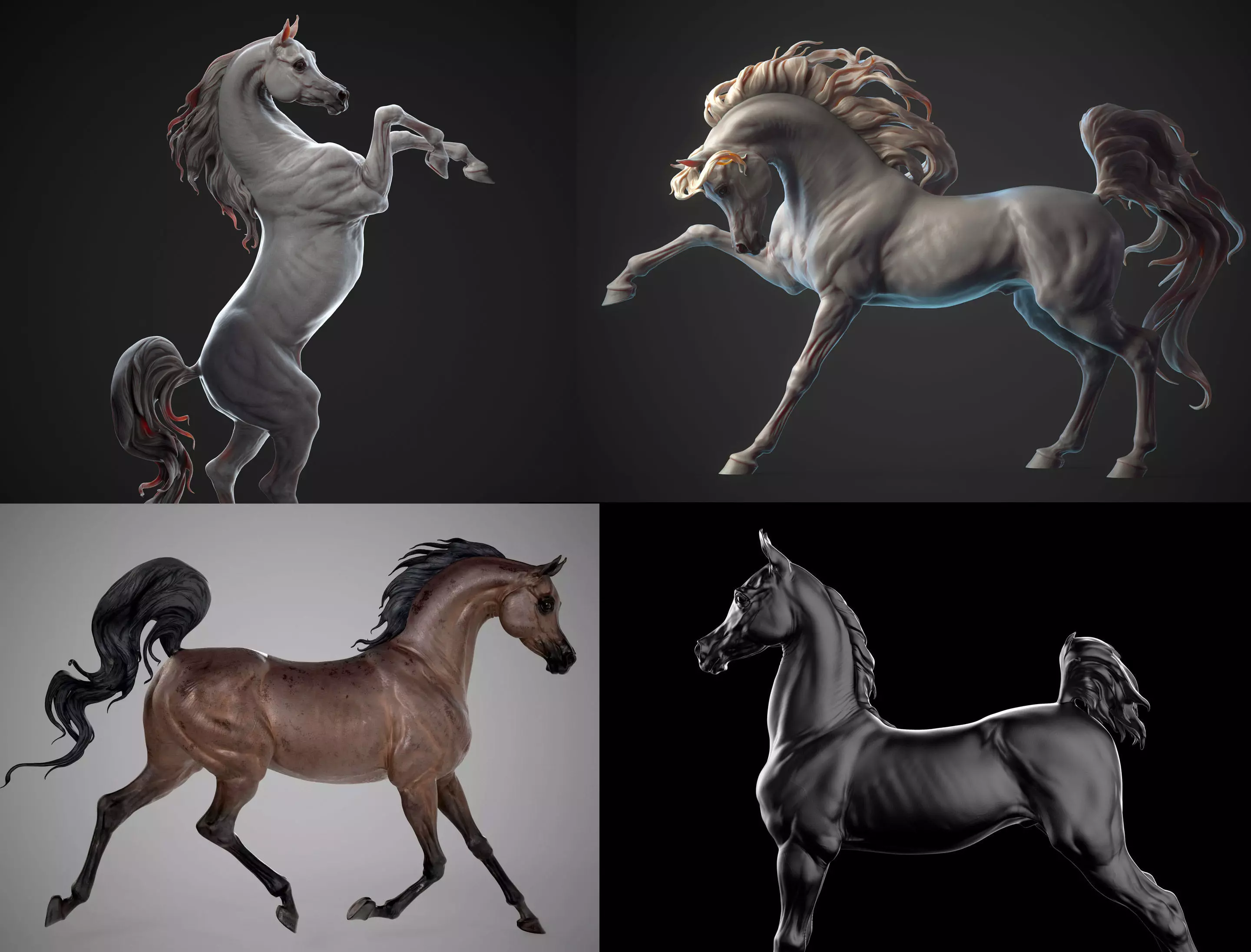 4 Arabian horse I 3D Sculpting 3D Model Collection_0