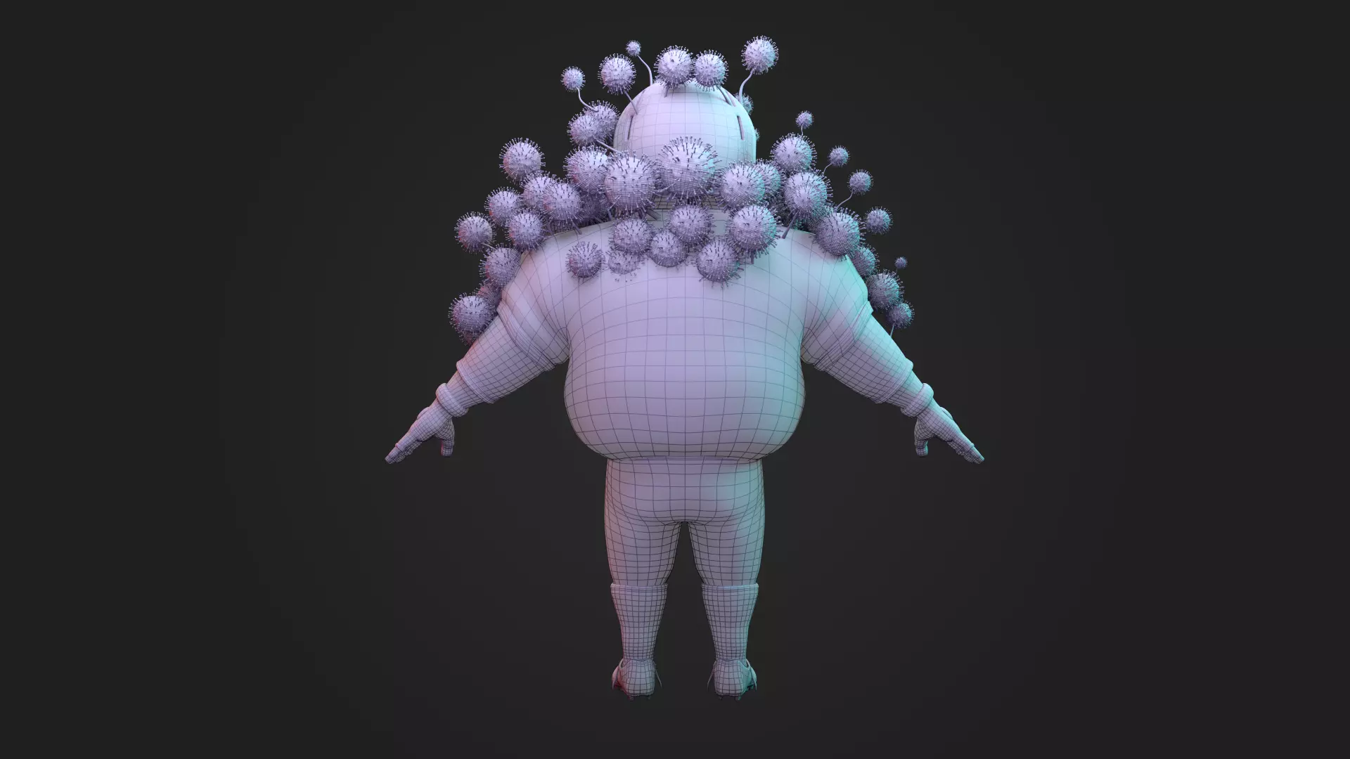 Stylized American Football Player Infected with Virus Rigged 3D 3D model_7