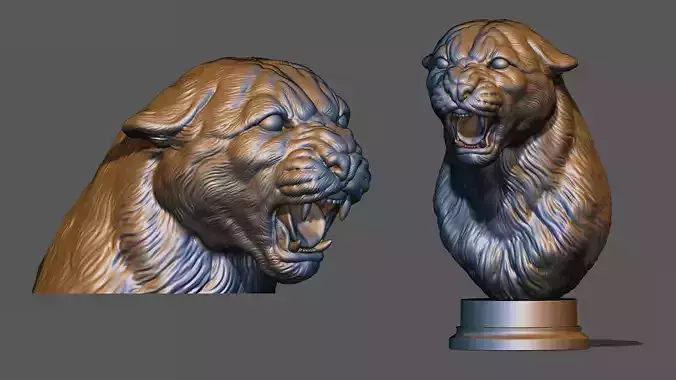 Puma cougar roar head