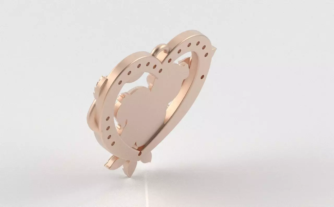 Mother and Daughter Heart Pendant 3D print model_10