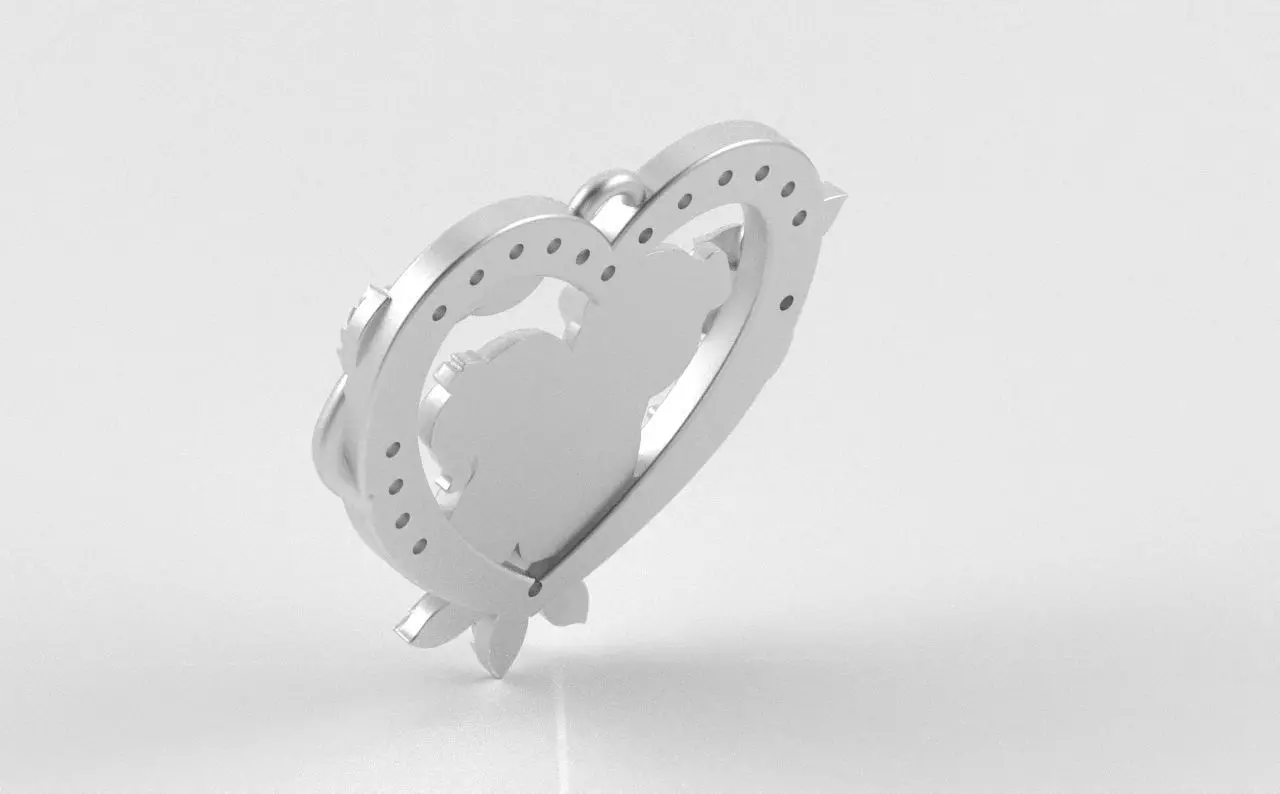 Mother and Daughter Heart Pendant 3D print model_15