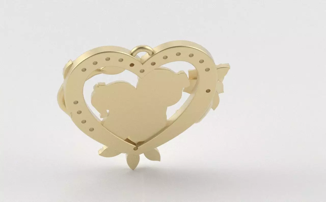 Mother and Daughter Heart Pendant 3D print model_19