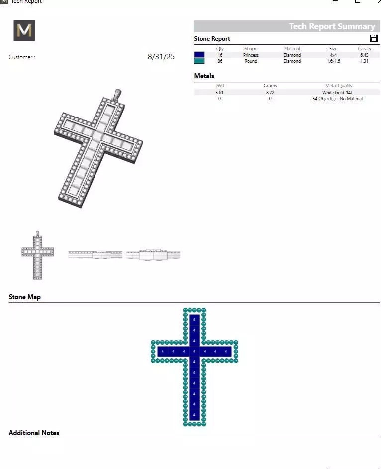  Cross Pendant  Custom Design Stone 3D print model_4